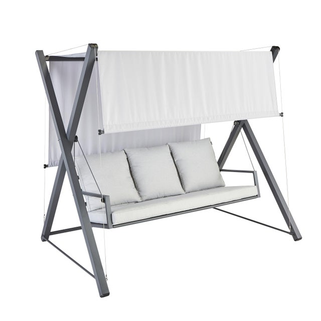 Balancelle 3 places en acier blanc NATERIAL Odyssea