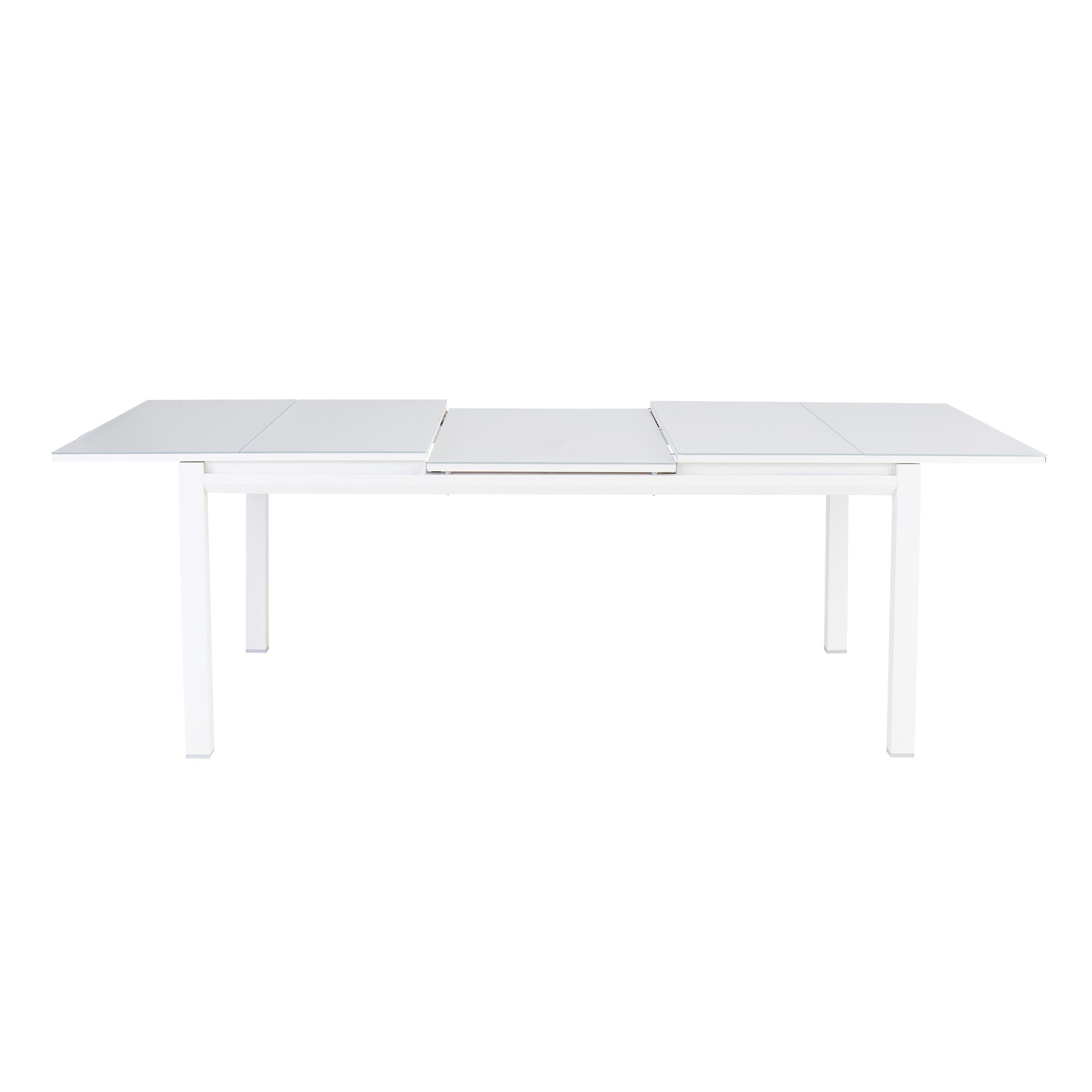 Mesa de jardín extensible aluminio naterial odyssea ii blanca 180/240x75x100 cm