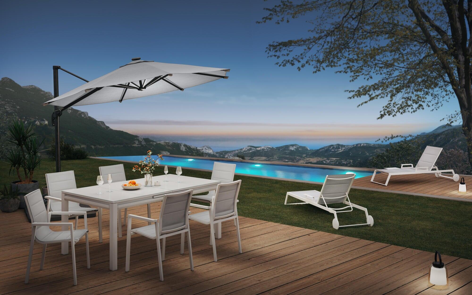 Mesa de alumínio NATERIAL ODYSSEA 180/240X100CM BRANCO - 24