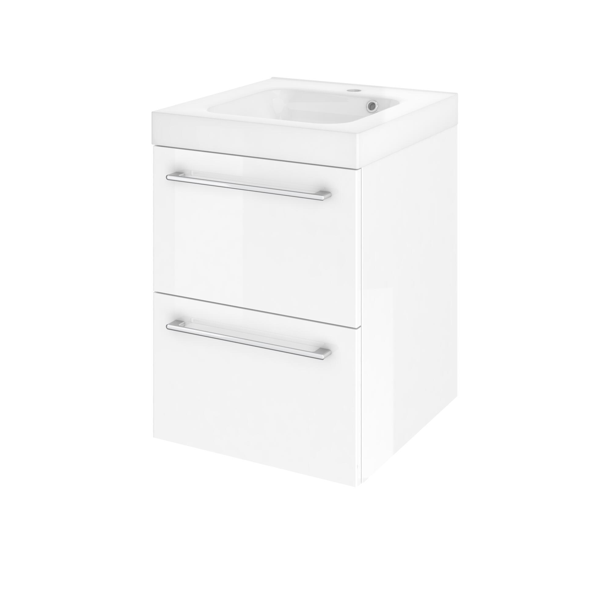 Lavabo a incasso rettangolare vasca centrale Remix L 46 x H 14 x P 49 cm in ceramica bianco lucido - 8