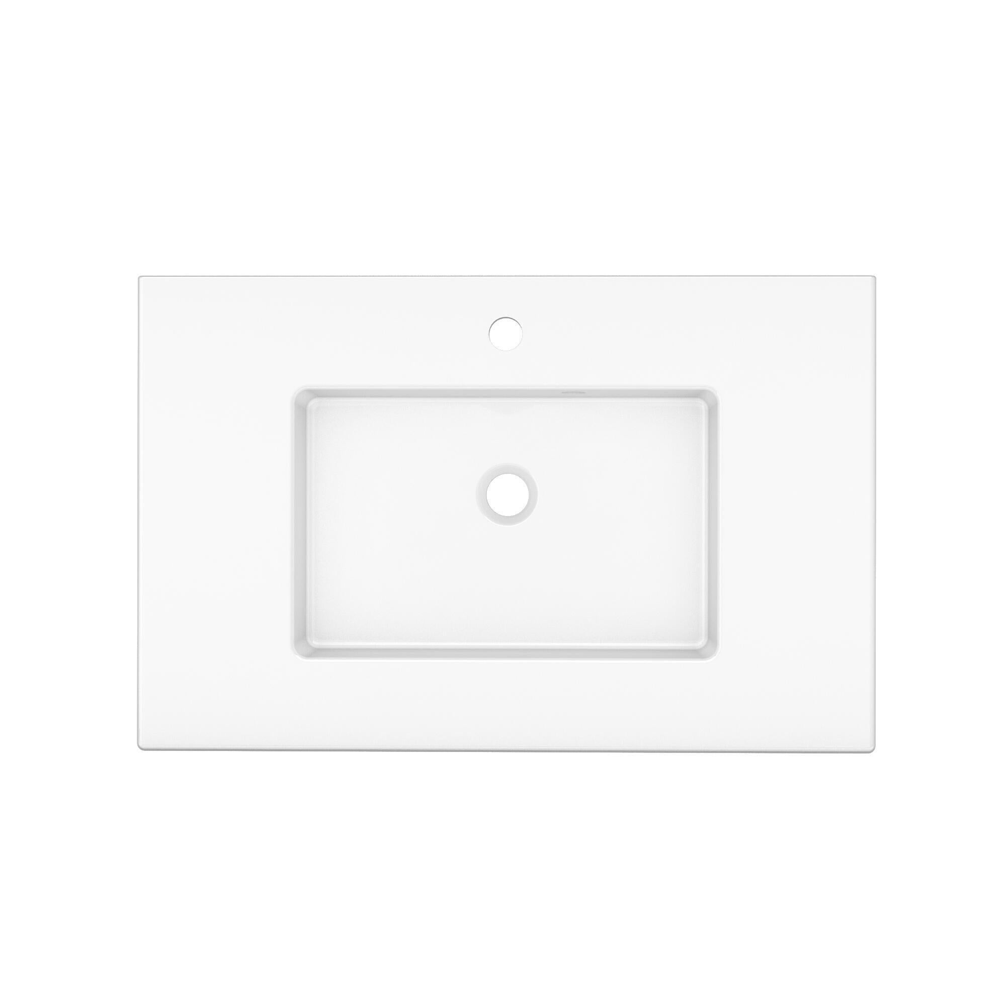 Meuble vasque l.90 x H.40.5 x P.48cm plaqué chêne Natural - 6