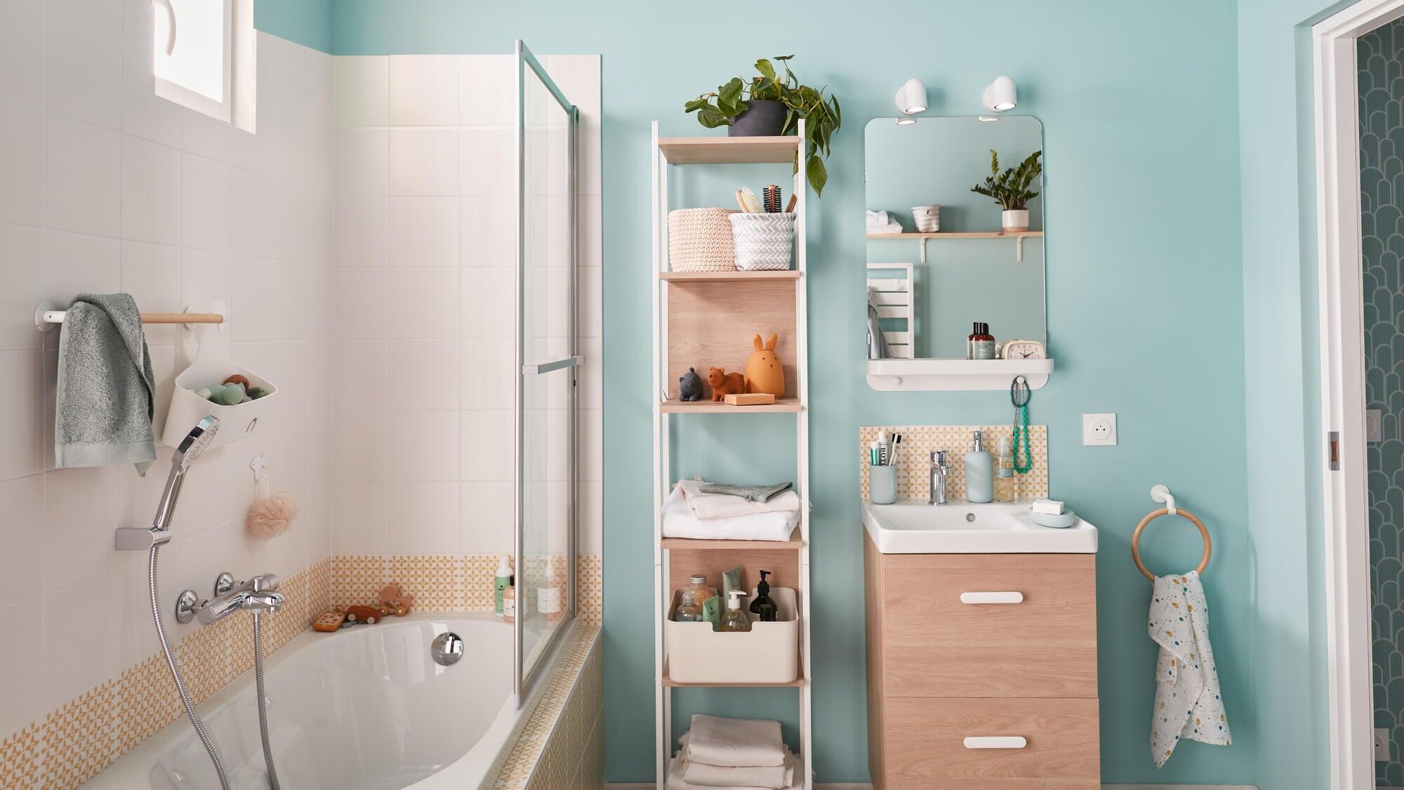 Etagère l.40 x H.184 x P.32 cm effet chêne naturel Easy - 4