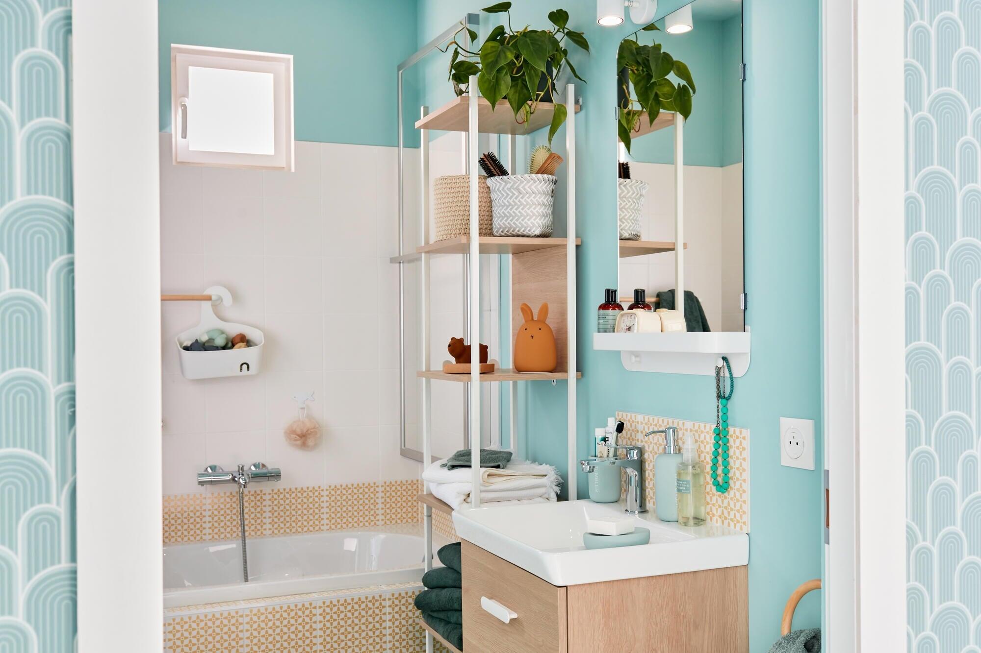 Etagère l.40 x H.184 x P.32 cm effet chêne naturel Easy - 3