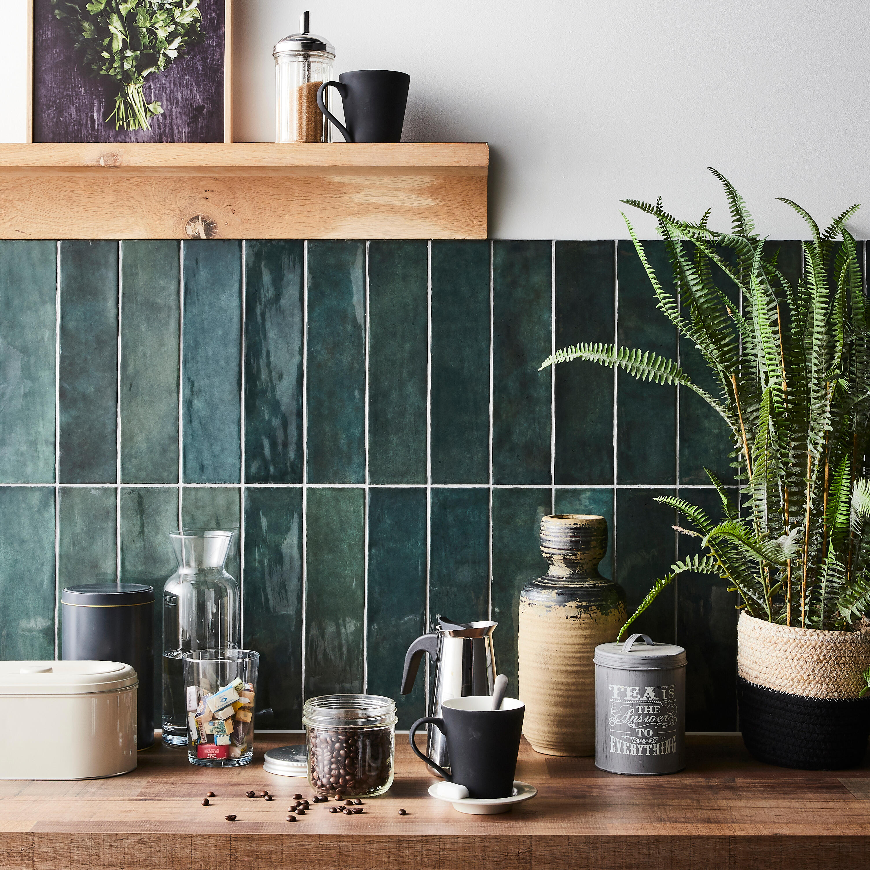 Carrelage mur intérieur effet zellige vert foncé Bakerstreet l.7.5 x L.30 cm - 6