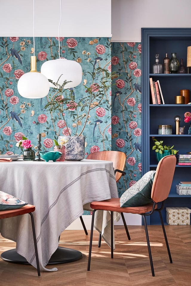 Papier peint intissé Animaux Chinoiserie vert