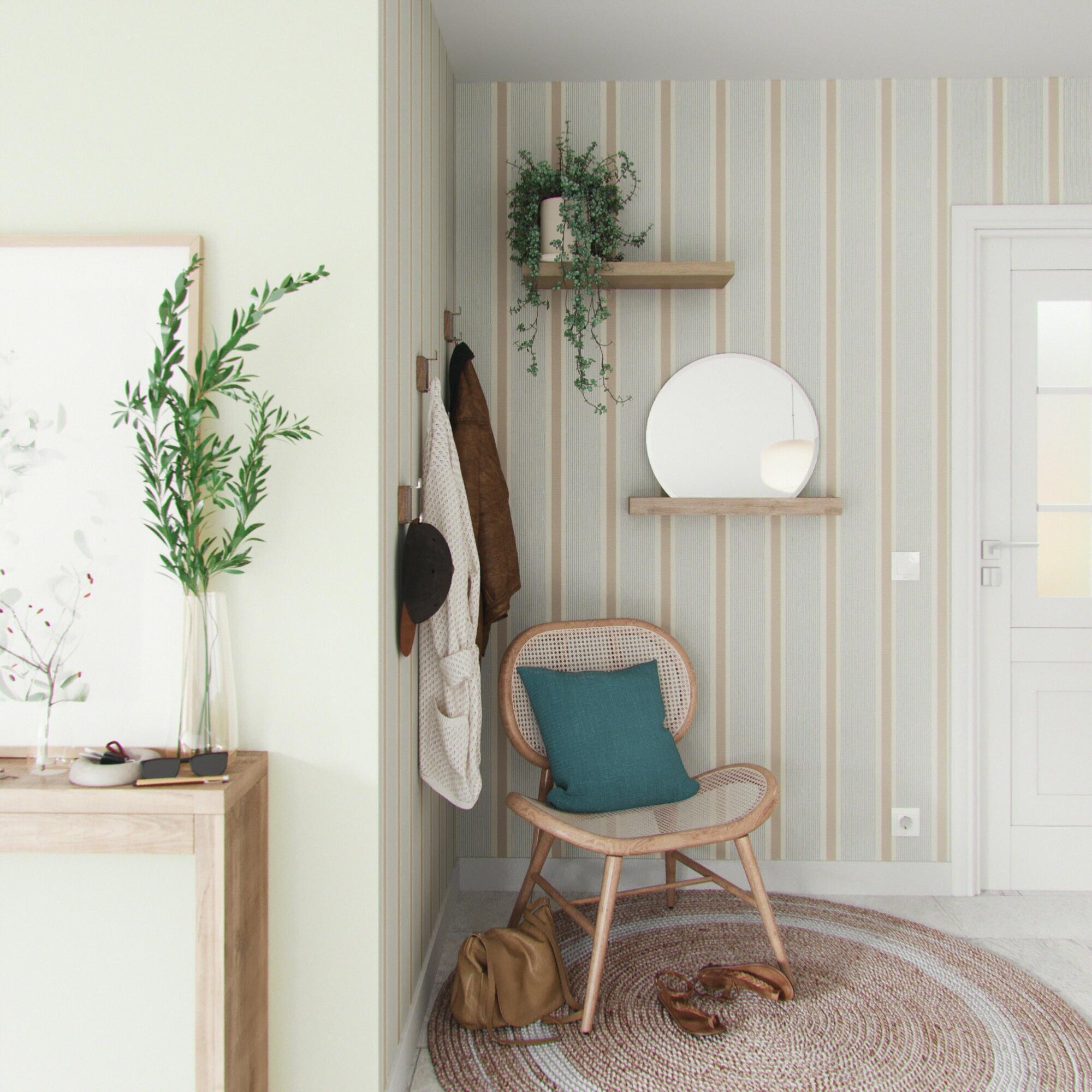 Tappeto Nils natura in juta beige e bianco, Ø150 cm - 10