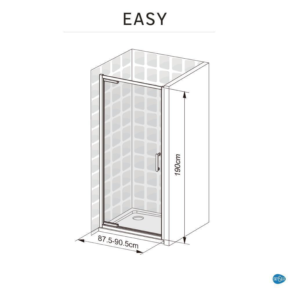 Vidros para portas de duche de fole 80x190 cm transparente Sensea Easy - 5