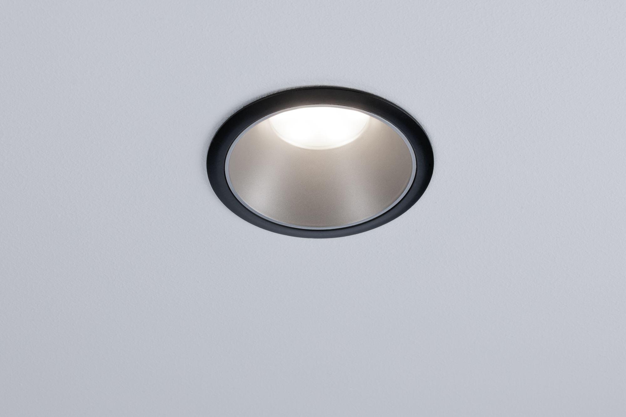 Kit 3 spots à encastrer Cole module led, 2700K PAULMANN rond noir / argent - 3