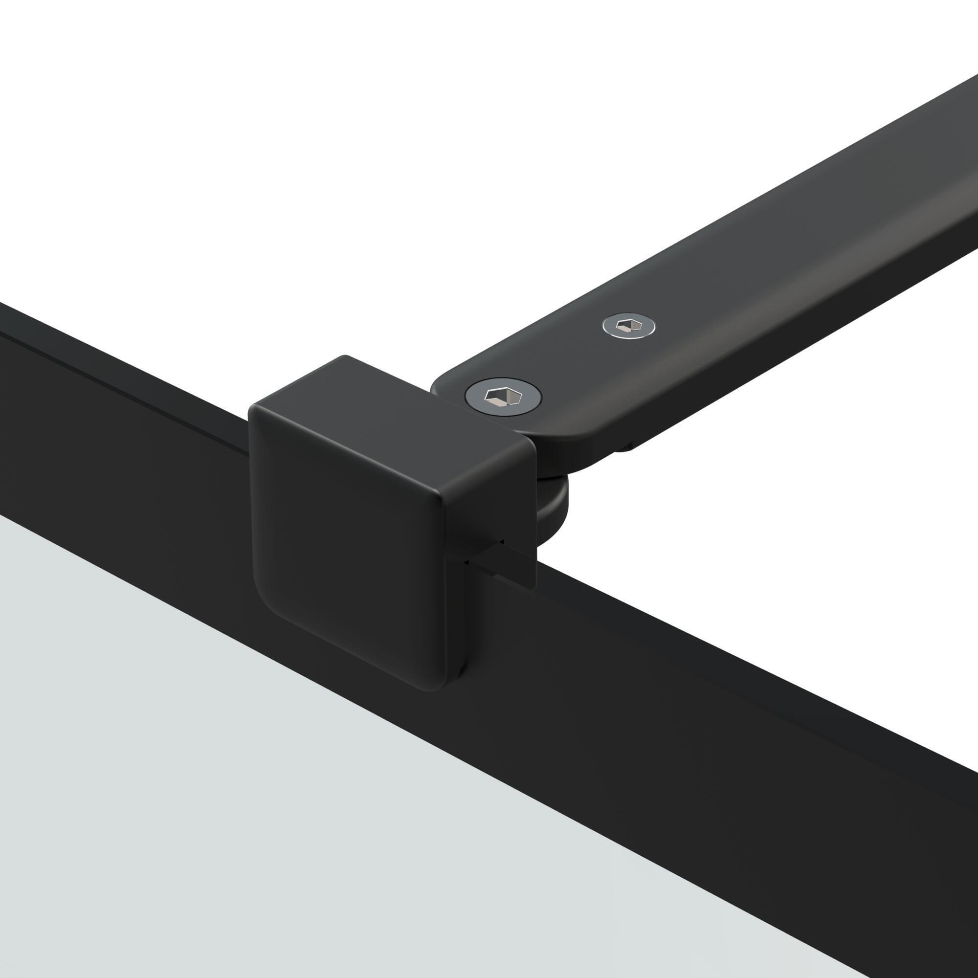 Paroi de douche industrielle verre transparent, l.80 cm, Ep.8 mm, noir Studio - 3