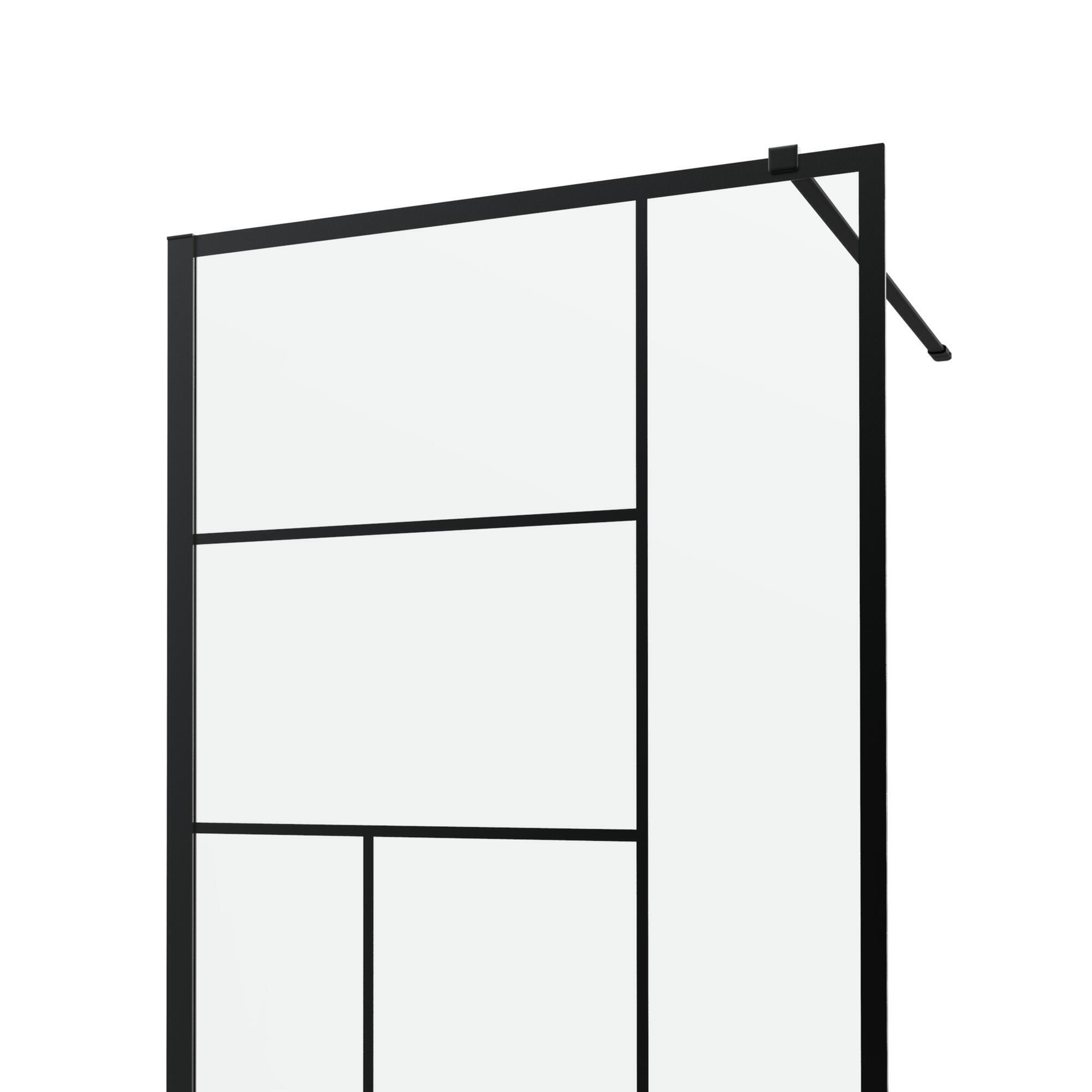 Painel de duche fixo 100x200 cm preto transparente Sensea Studio - 4