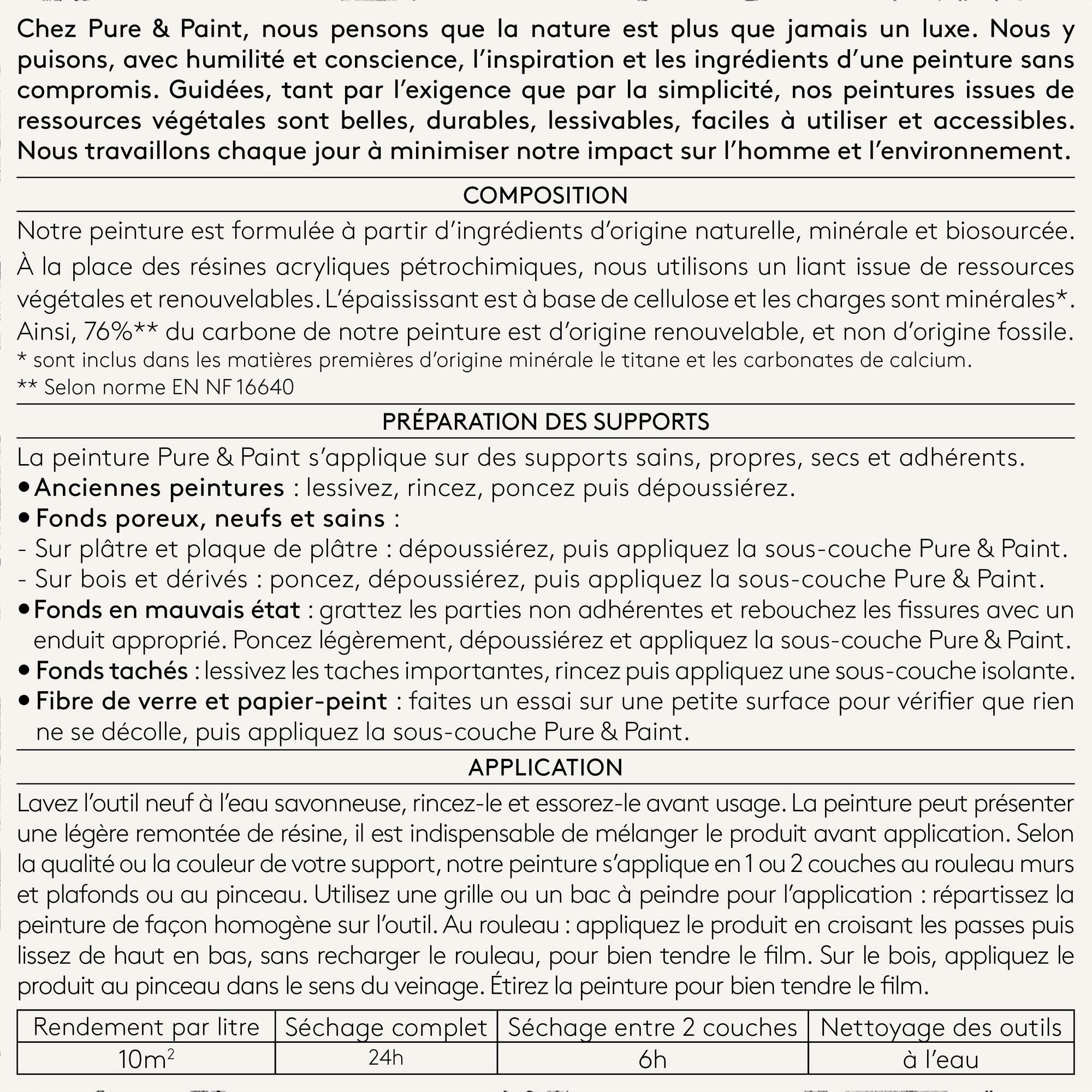 Peinture mur, boiserie forêt velours PURE & PAINT , 0.5L - 8