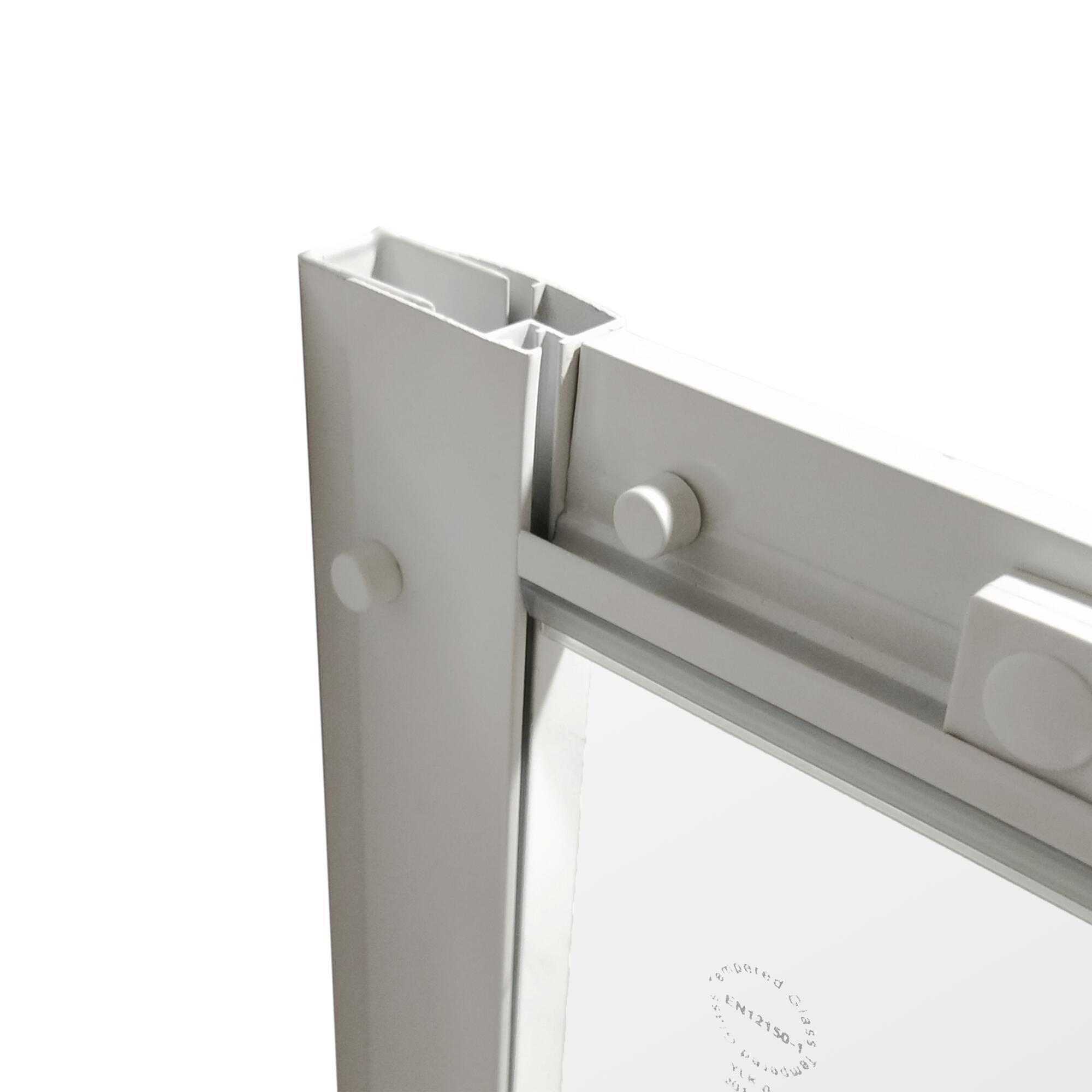 Porte de douche, 1/4 de cercle blanc, L.90 cm x l.90 cm, sérigraphié, Essential - 4