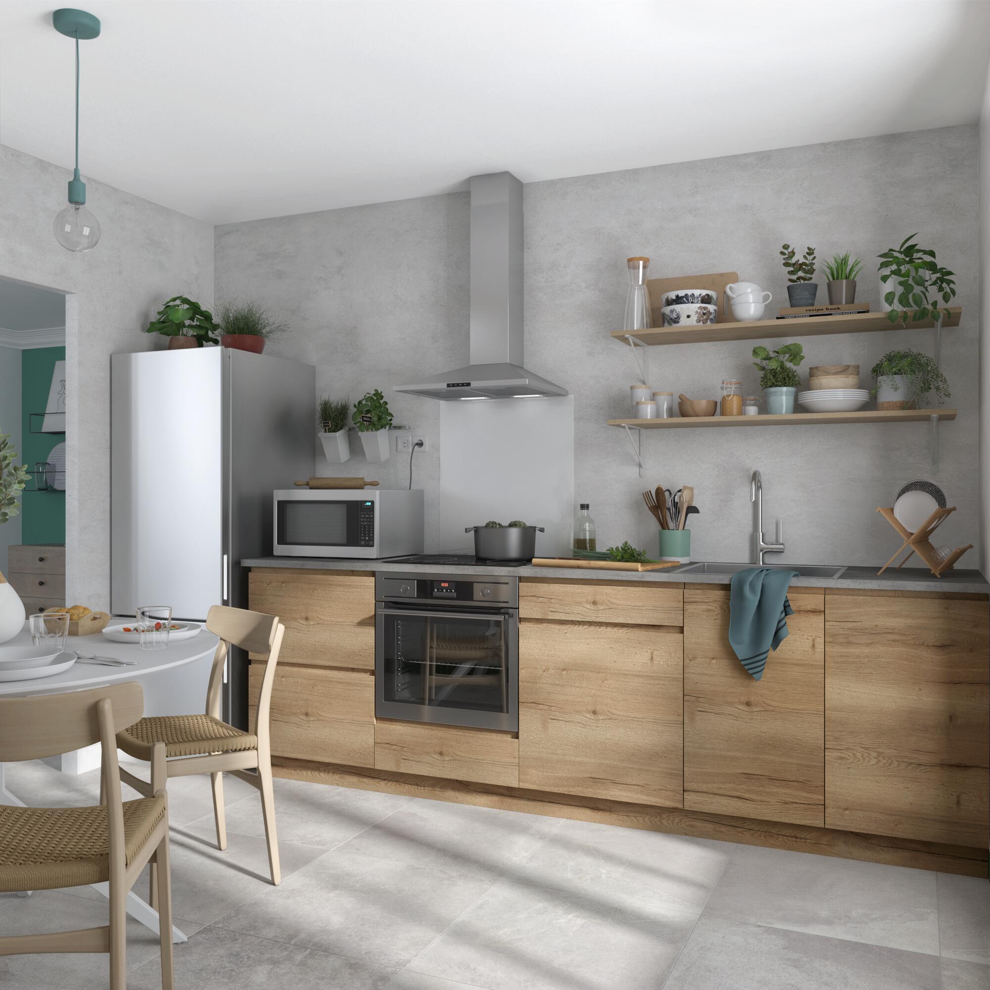 Façade de tiroir de cuisine Tokyo chêne mat H.38.1 x l.59.7 cm - 2