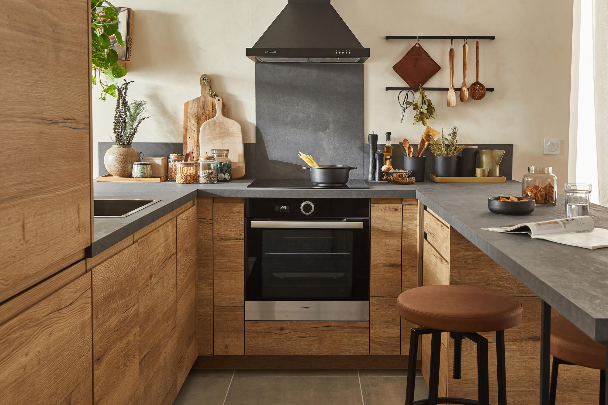 Façade de tiroir de cuisine DELINIA ID Tokyo chêne mat H.38.1 x l.89.7 cm - 2