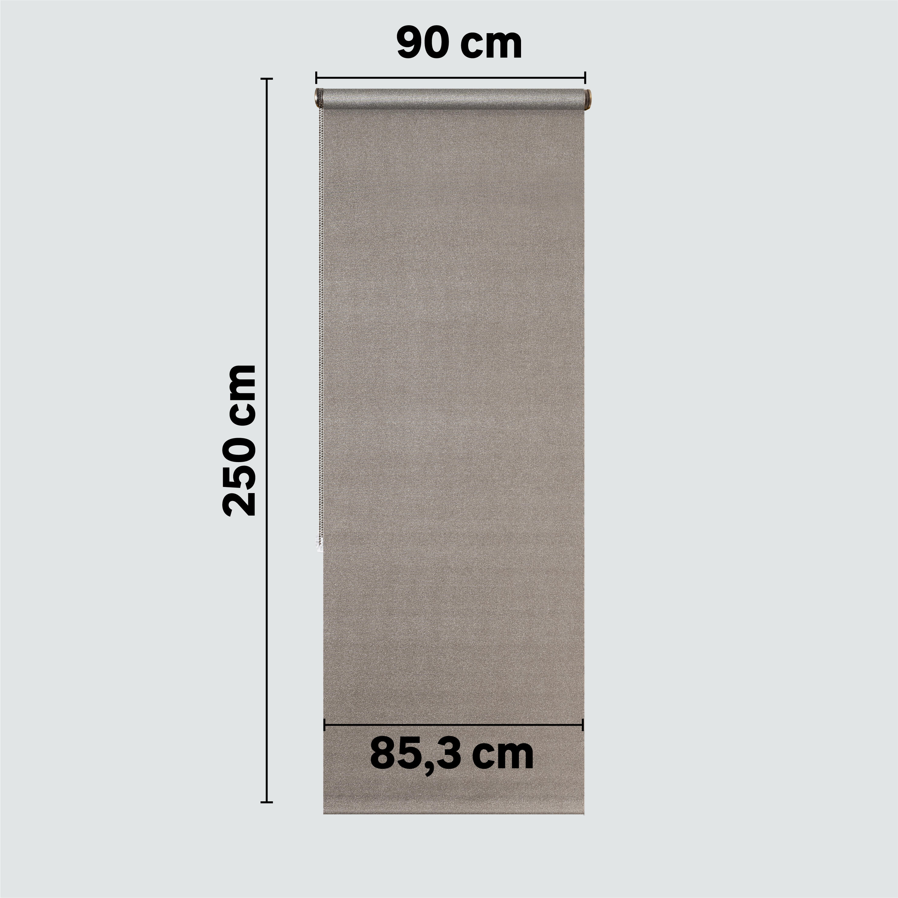 Estor enrollable screen 5% térmico con cadena alu poliéster liso beige de 90x250cm