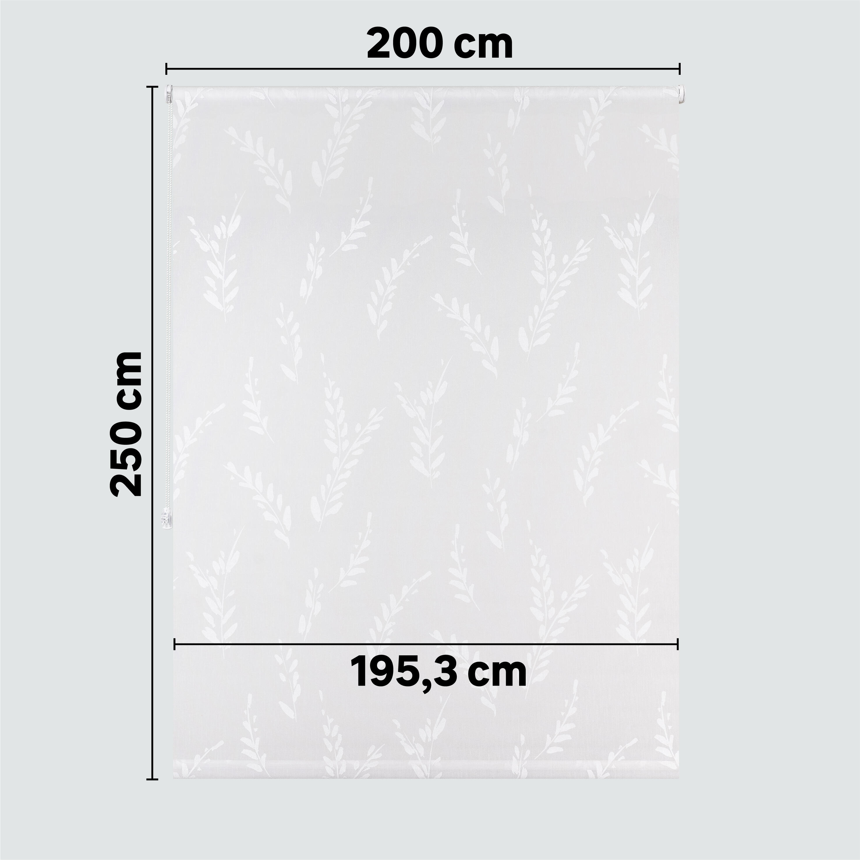 Estor enrollable translúcido  con cadena Pampa poliéster hoja blanco  de 200x250cm - 2