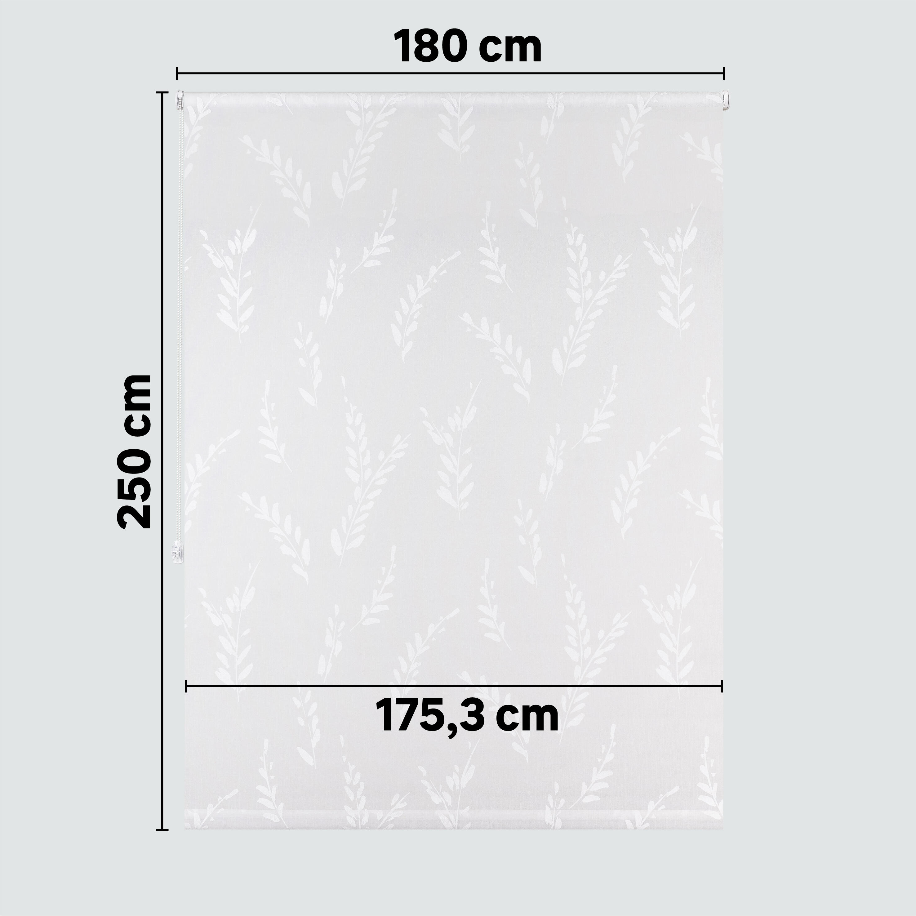 Estor enrollable translúcido  con cadena Pampa poliéster hoja blanco  de 180x250cm - 2
