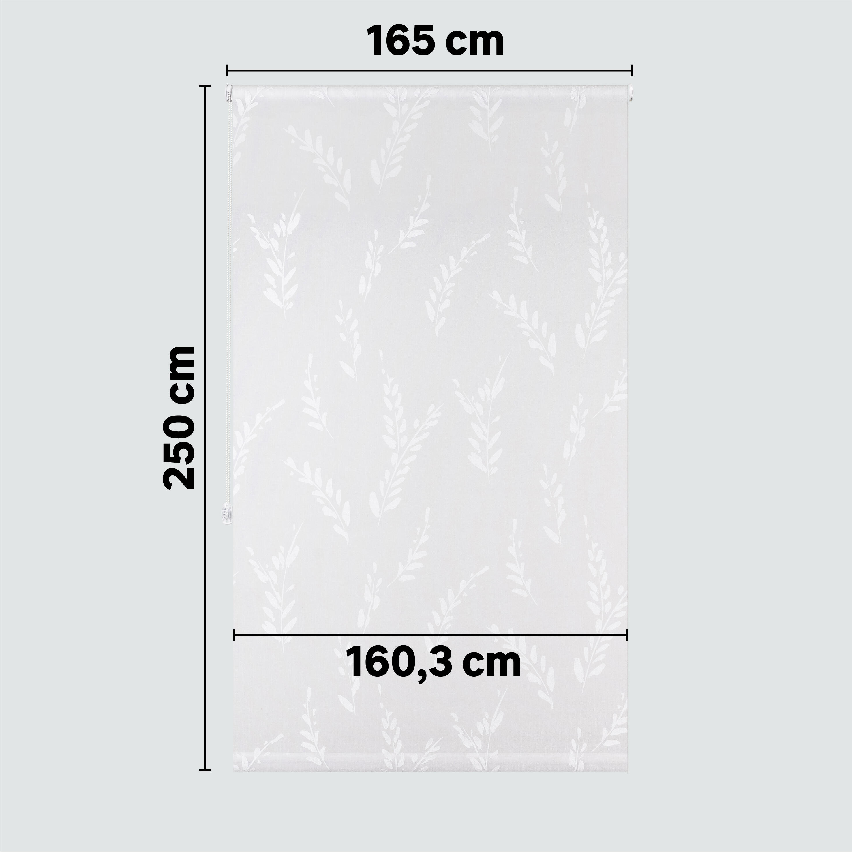 Estor enrollable translúcido  con cadena Pampa poliéster hoja blanco  de 165x250cm - 2