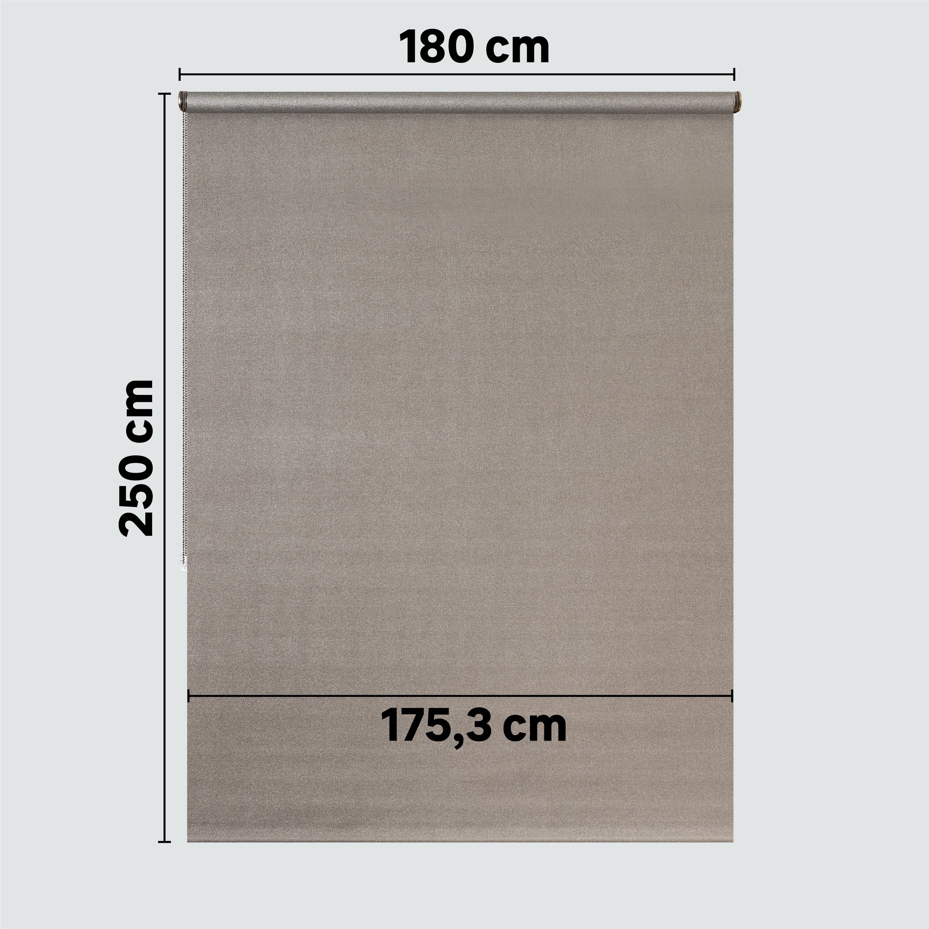 Estor enrollable screen 5% térmico con cadena alu poliéster liso beige de 180x250cm