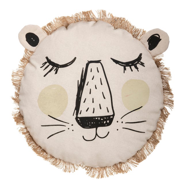 Coussin rond safari, lion D38