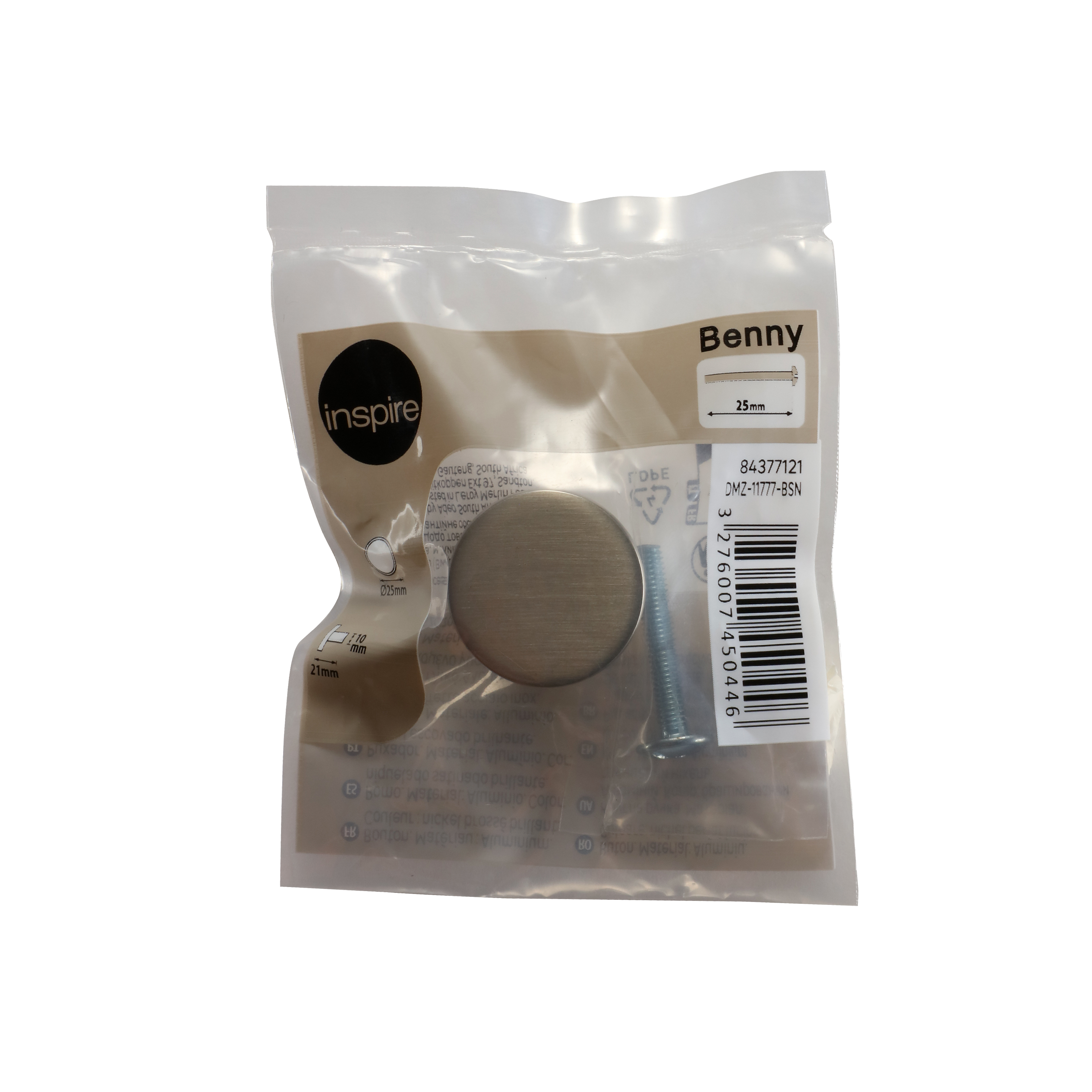 Gałka meblowa Benny 25 mm nikiel Inspire - 7