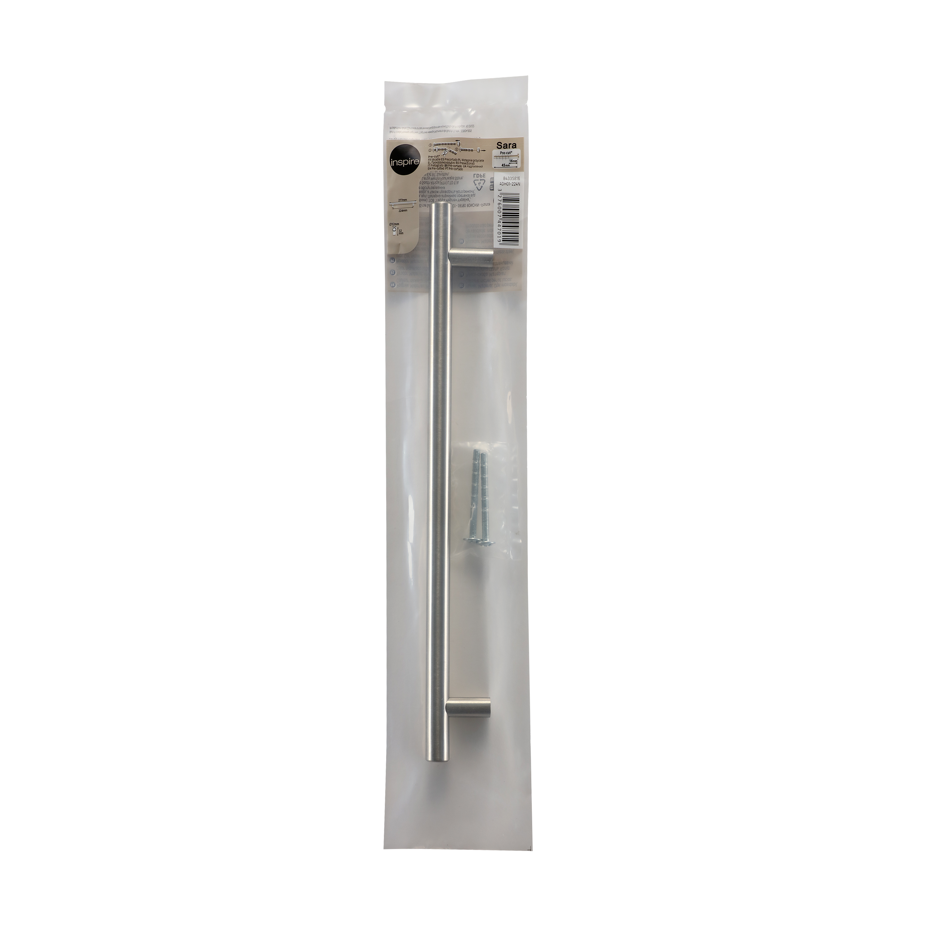 Maniglia per mobili INSPIRE SARA in inox nichel spazzolato lucido interasse 224 mm - 11