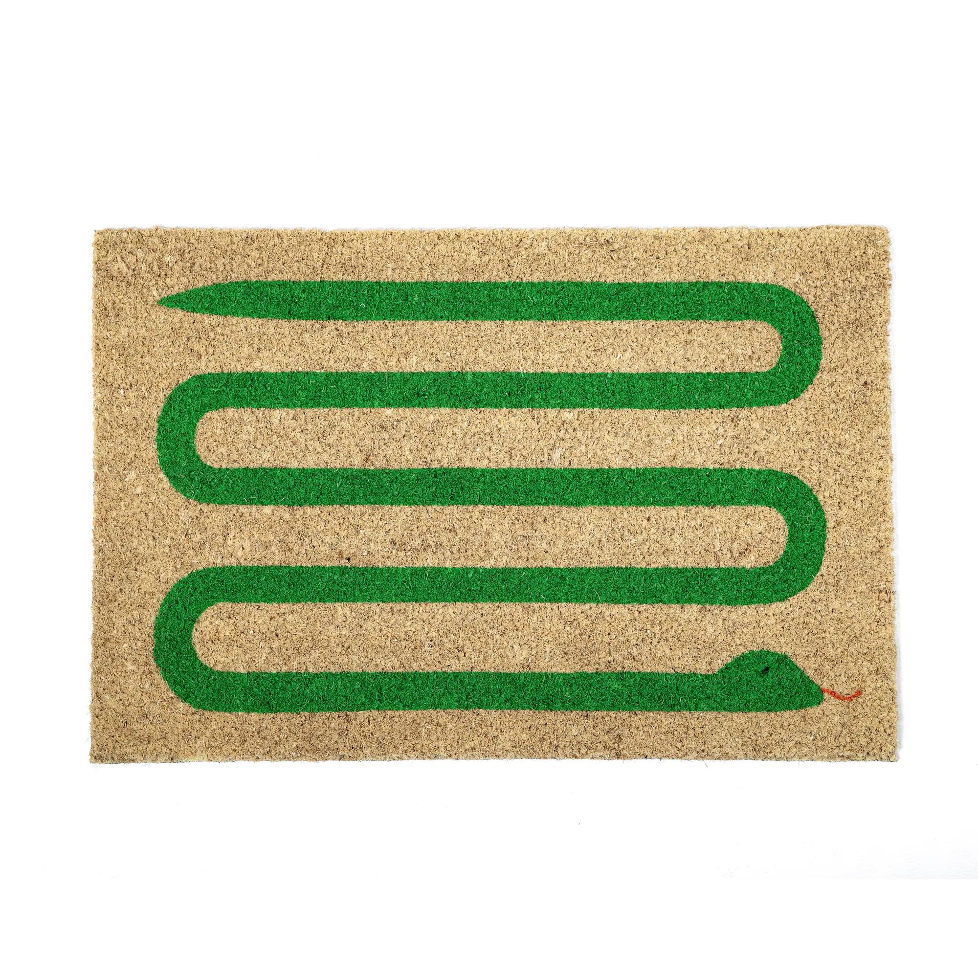 Felpudo coco serpiente verde 40 x60 cm