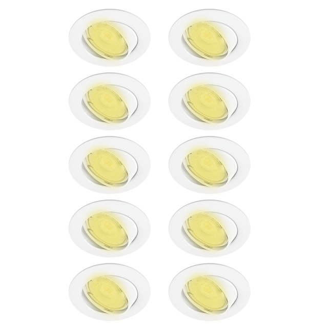 Kit 10 spots à encastrer orientable Clane gu10, blanc chaud INSPIRE rond blanc