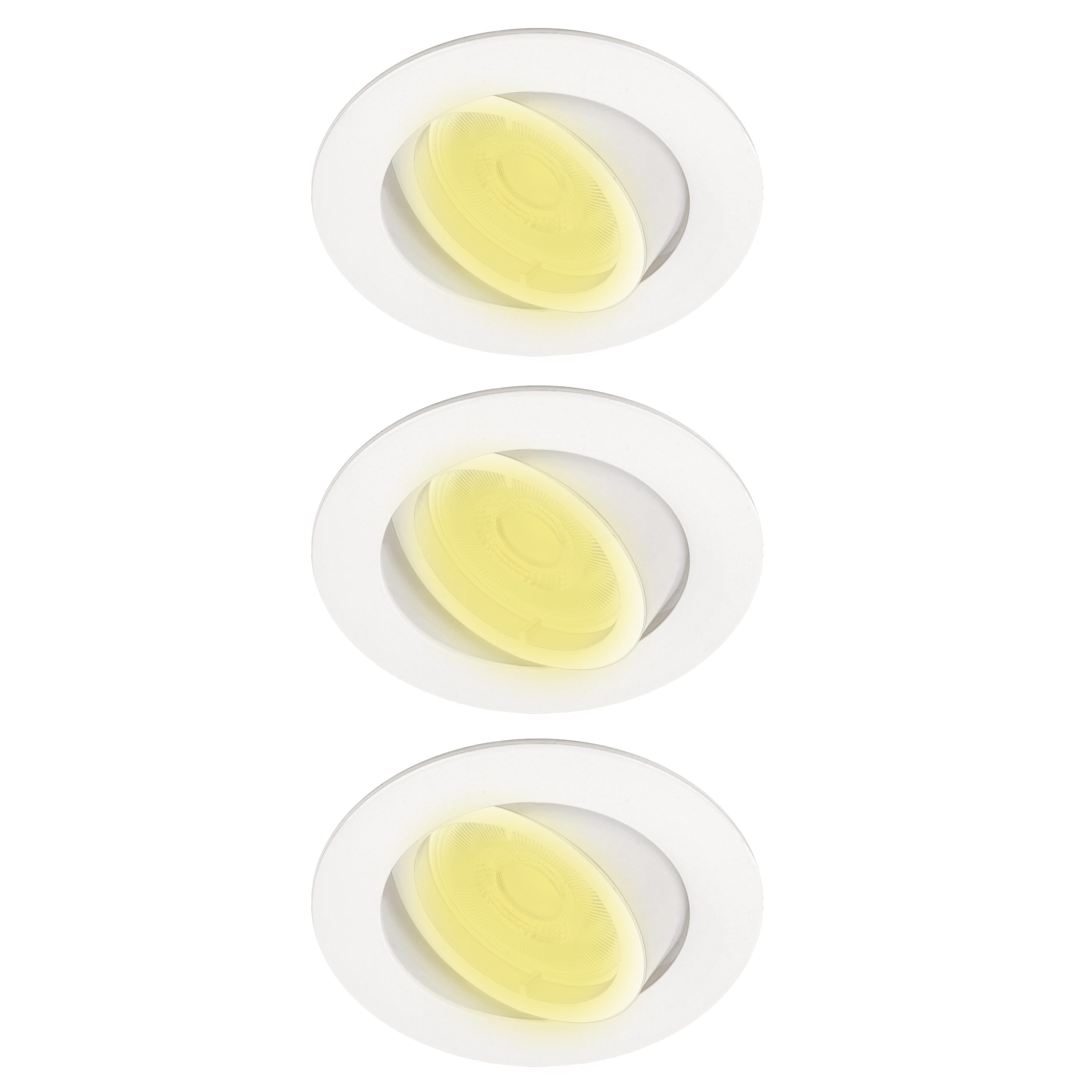 Kit 3 spots à encastrer Bama gu10, 2700K intensité variable INSPIRE rond blanc - 7