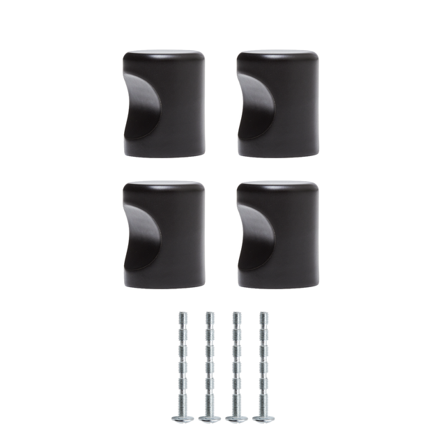 4 pomos de mueble de aluminio mate de 20x20x25 mm
