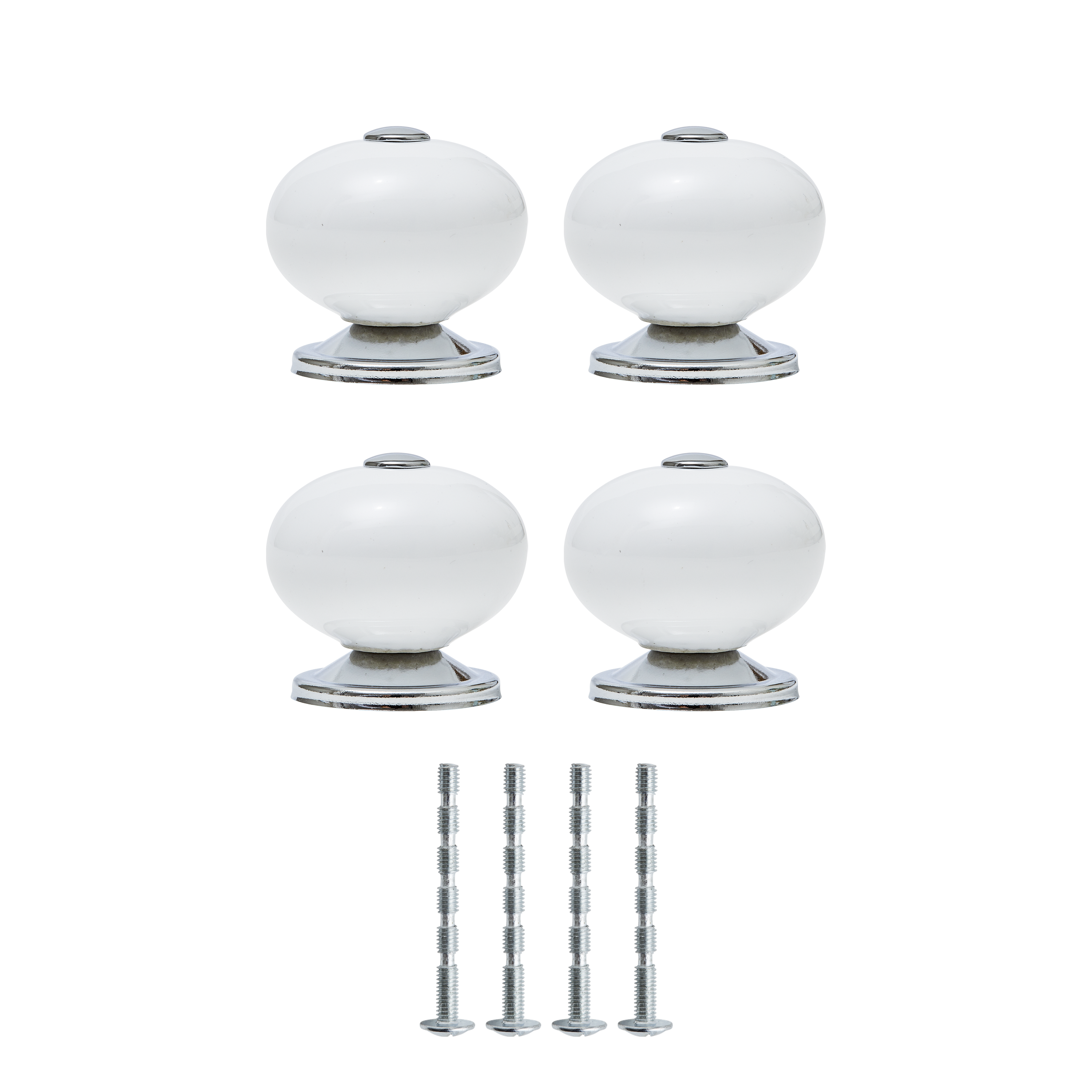 4 Puxadores para móvel porcelana branca 39 mm Inspire Gabi - 2
