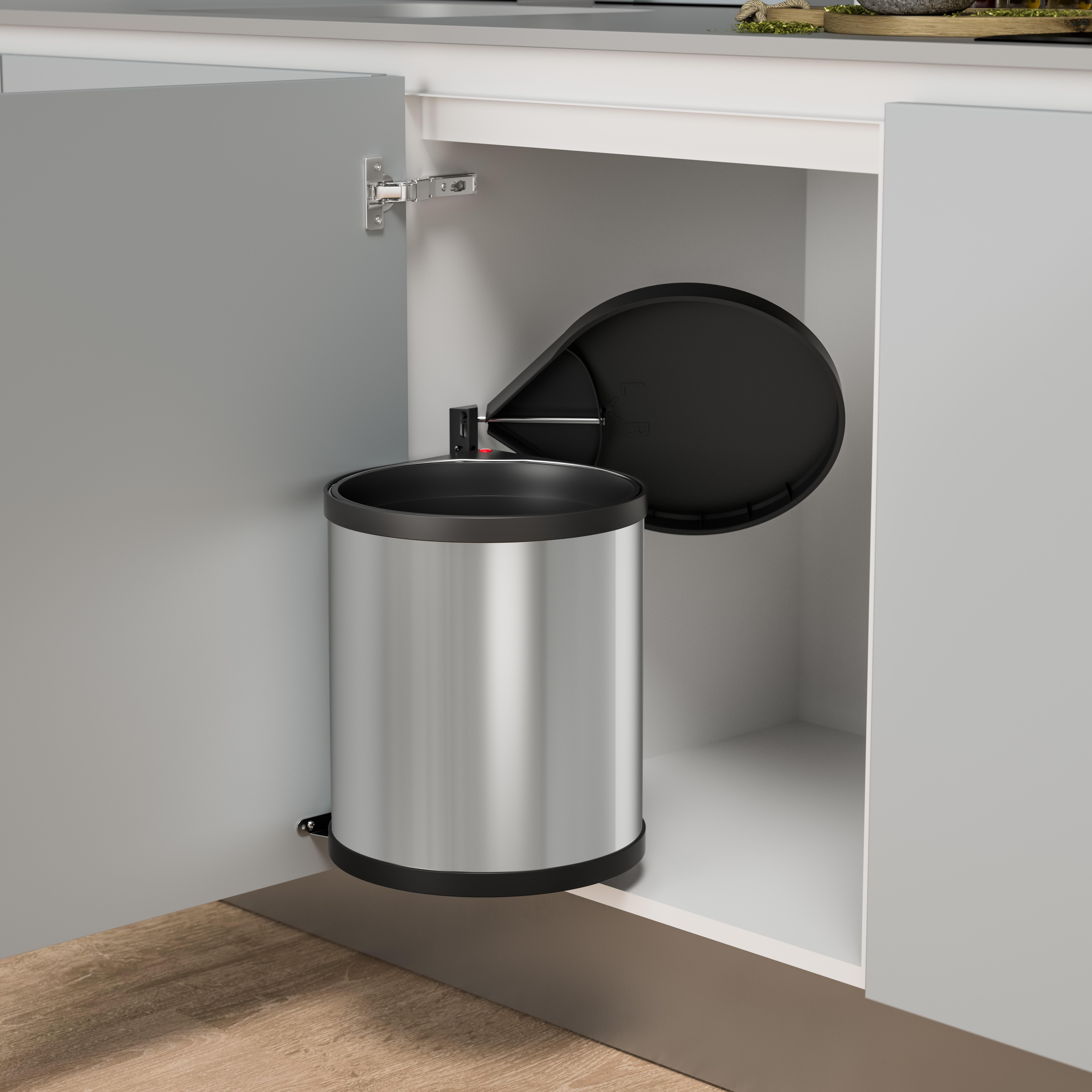 Balde de lixo extraível Hailo 15 L inox e plástico - 16