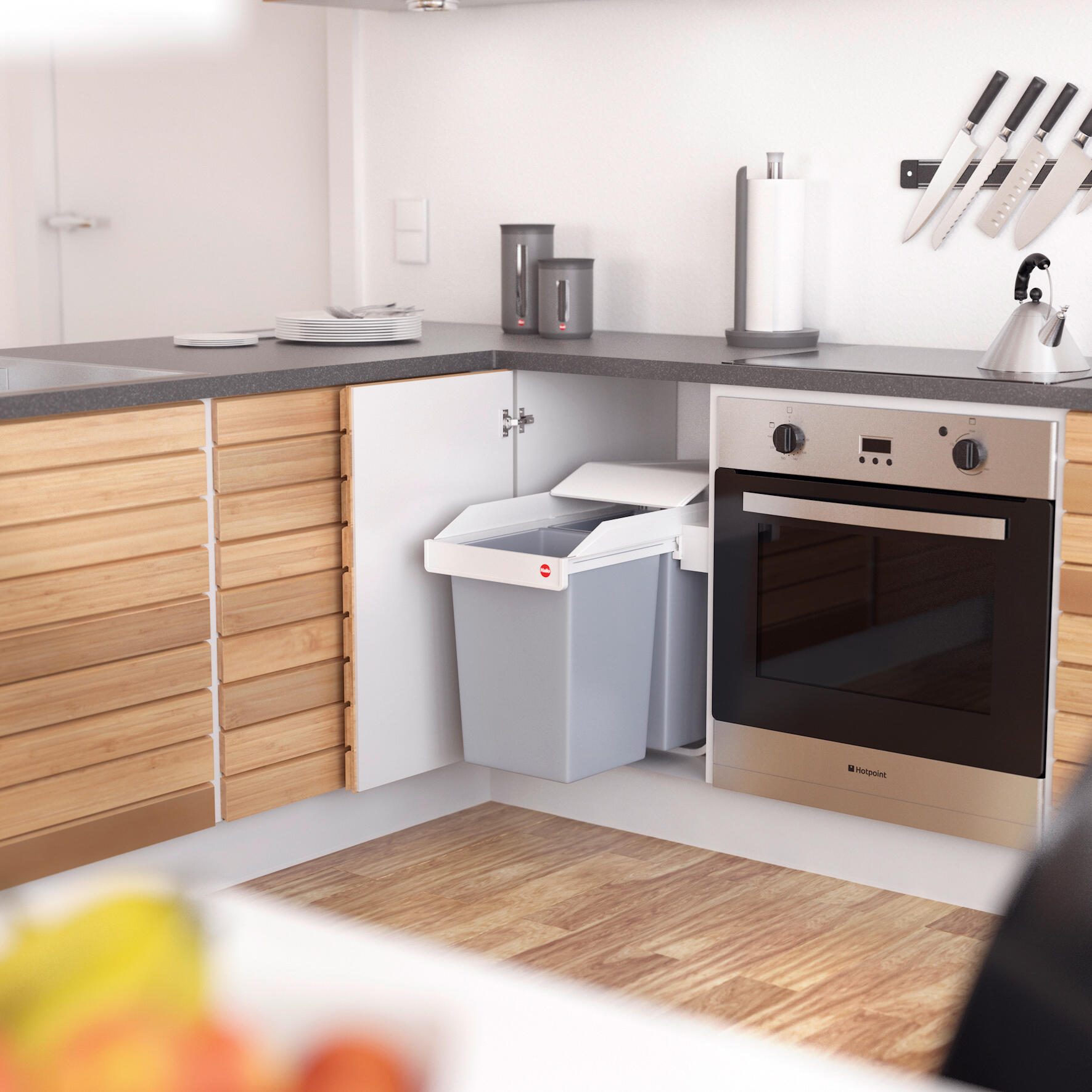 Balde de lixo extraível 15+15L Hailo - 19