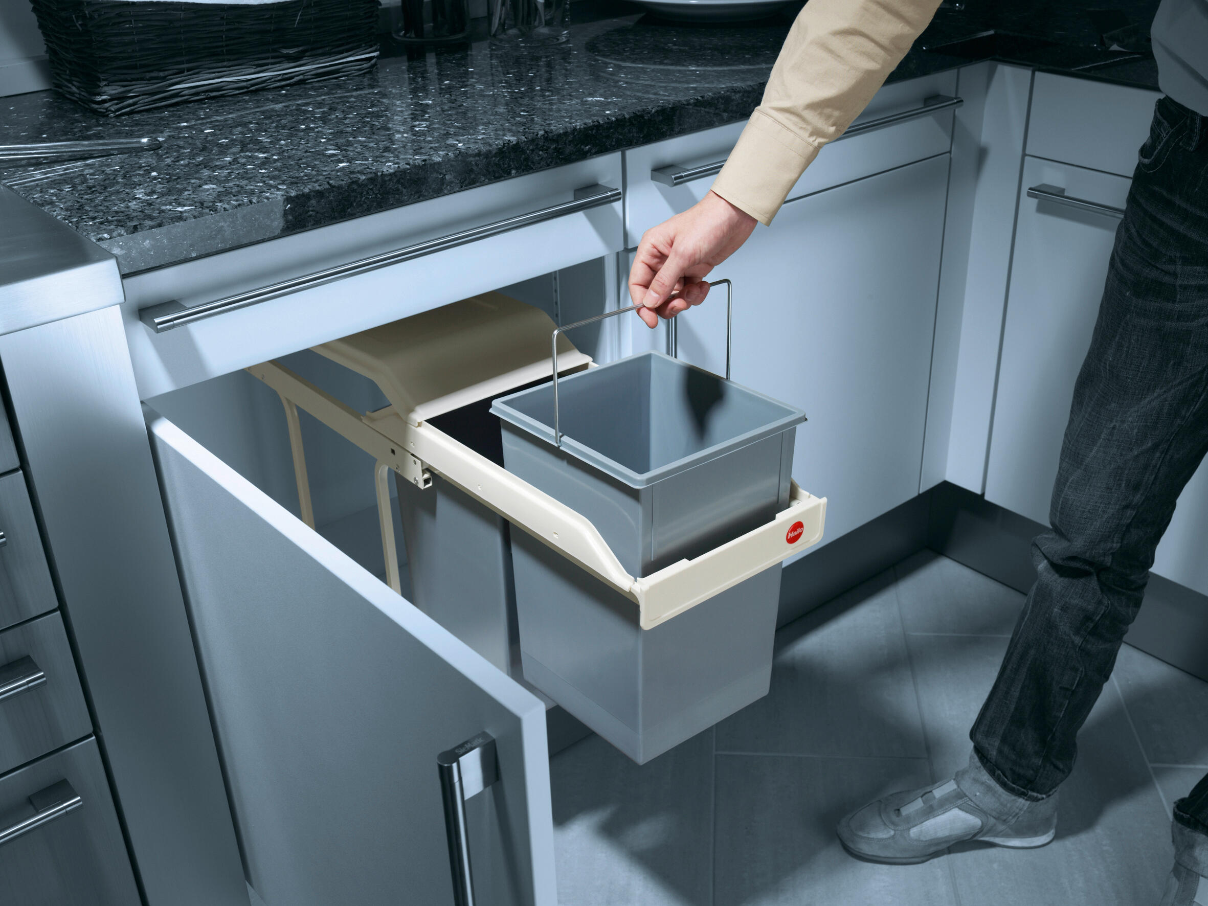 Balde de lixo extraível 15+15L Hailo - 13