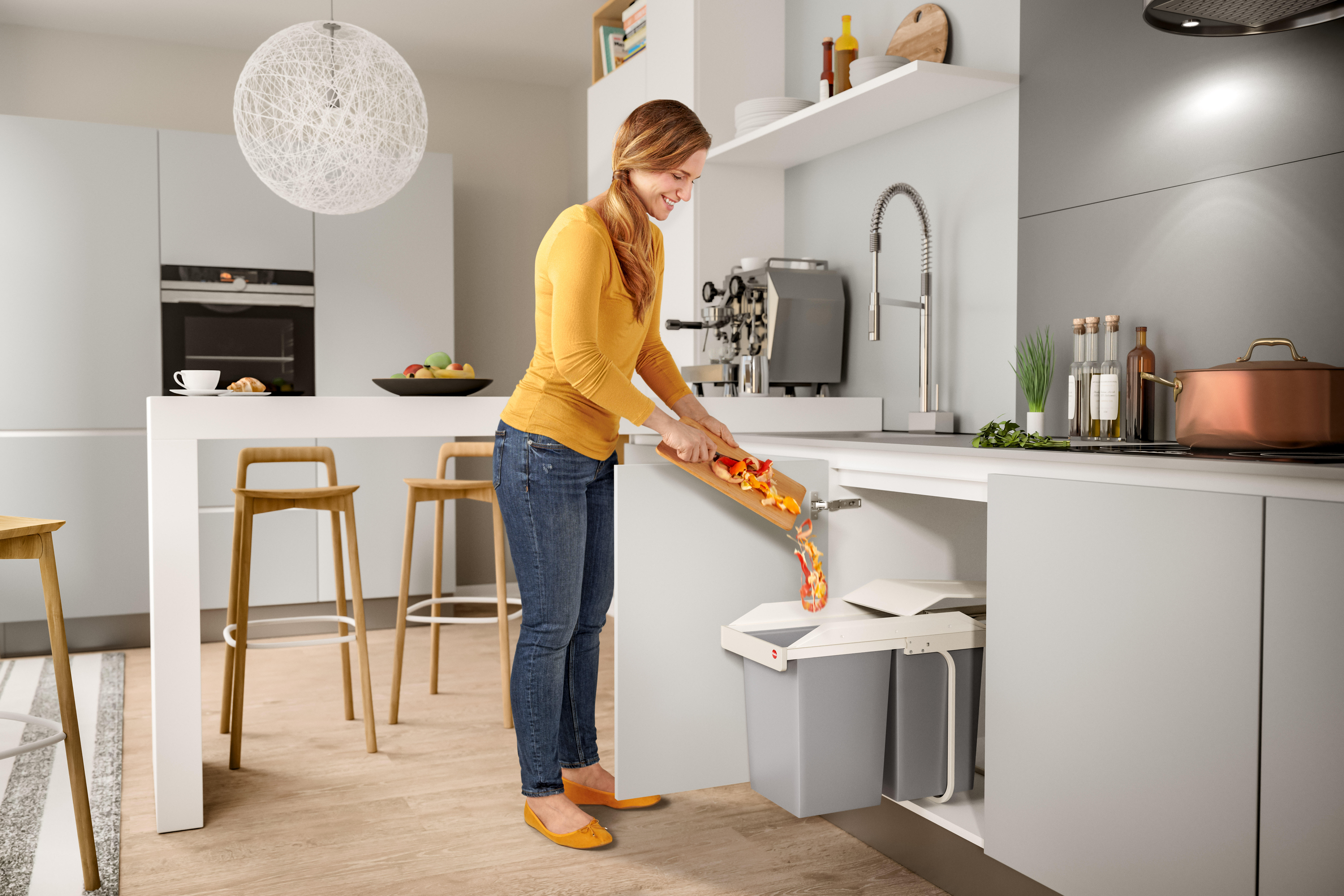 Balde de lixo extraível 15+15L Hailo - 4