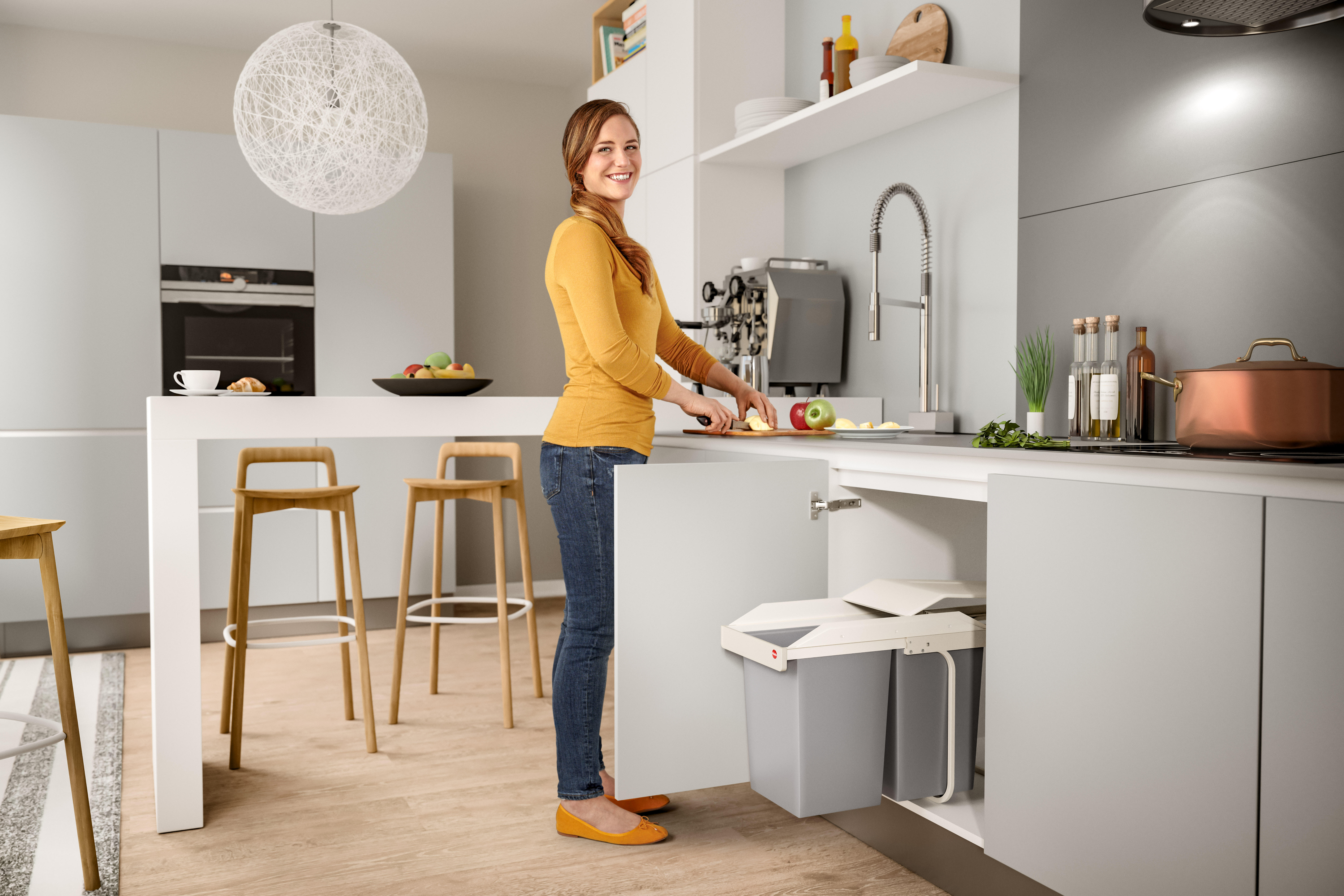 Balde de lixo extraível 15+15L Hailo - 3