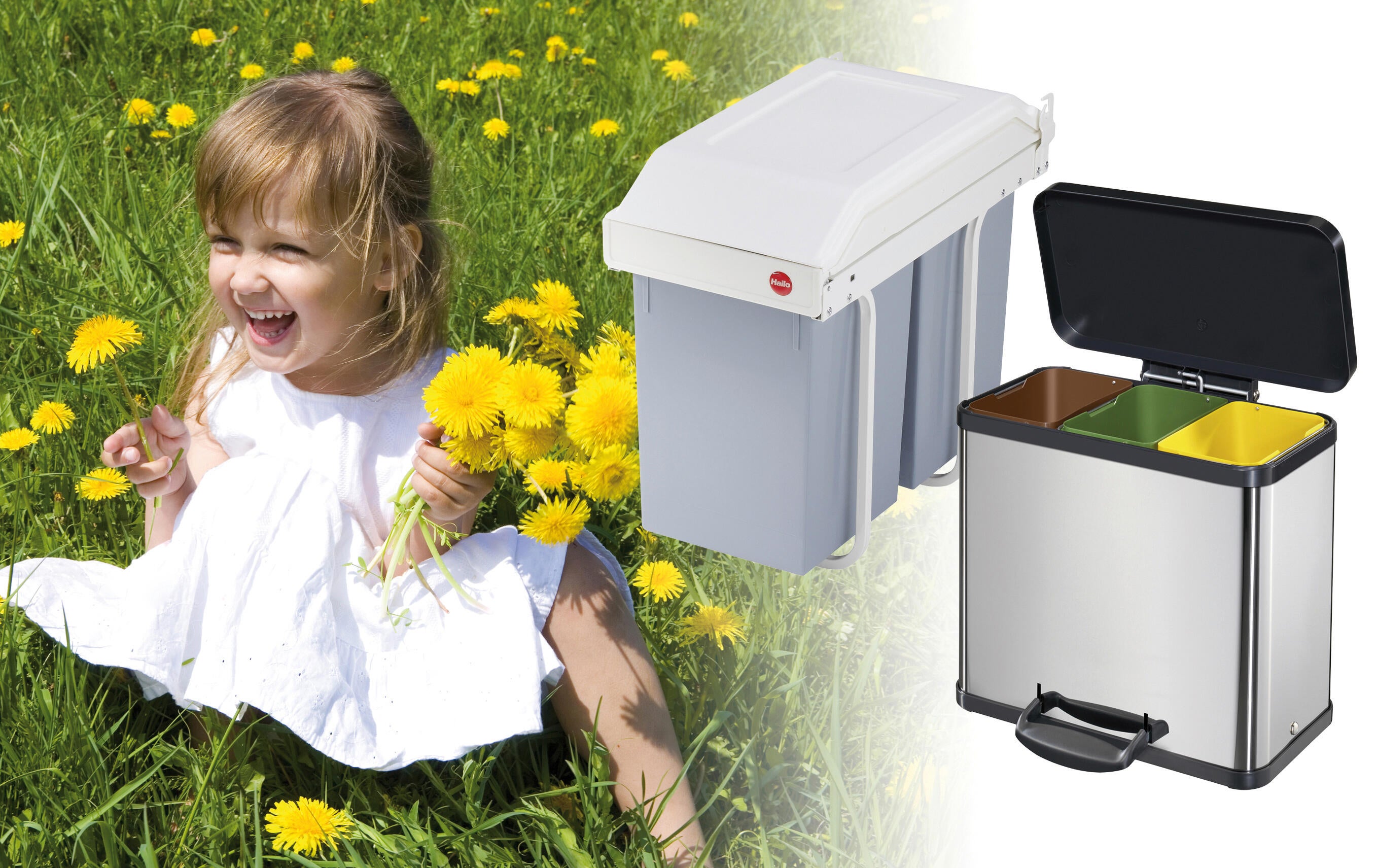 Balde de lixo extraível 15+15L Hailo - 10