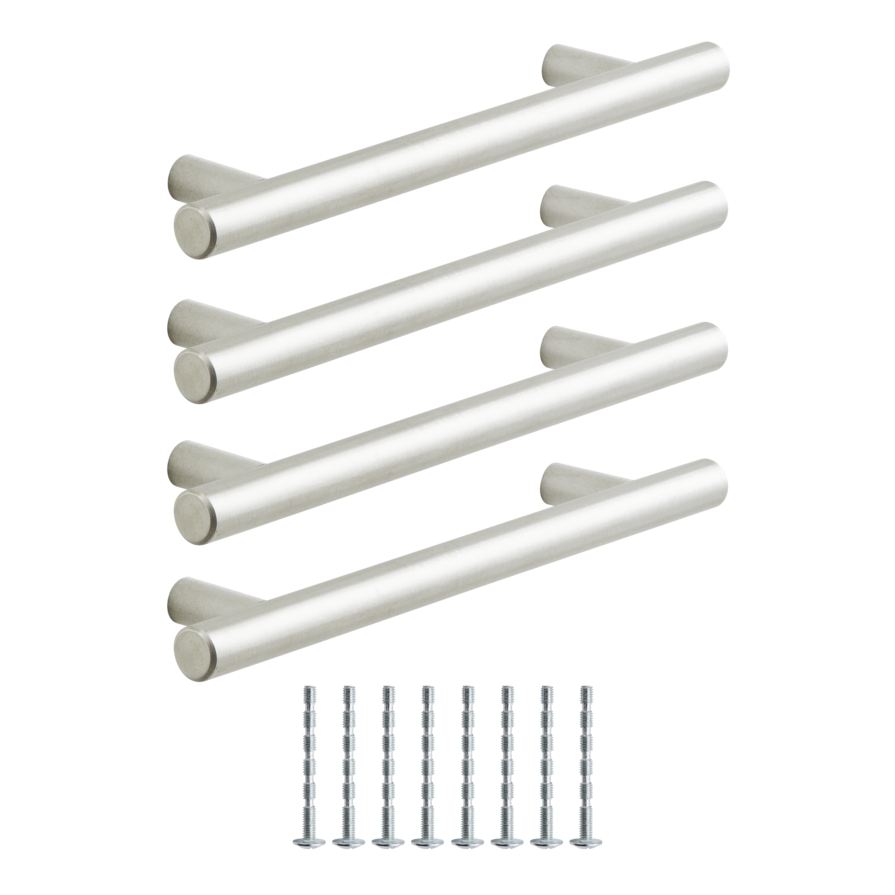 4 Puxadores para móvel asa aço inoxidável escovado prateado 128 mm Inspire Sara - 4