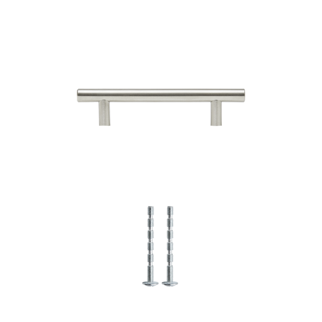 Tirador mueble en acero inoxidable INSPIRE níquel cepillado distancia entre eje 96 mm