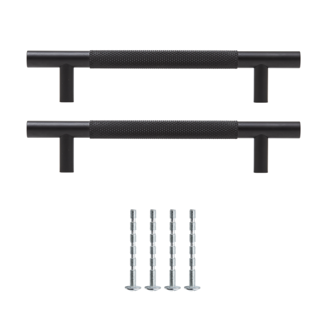 2 Tirador mueble INSPIRE Axel negro mate distancia entre eje 128 mm