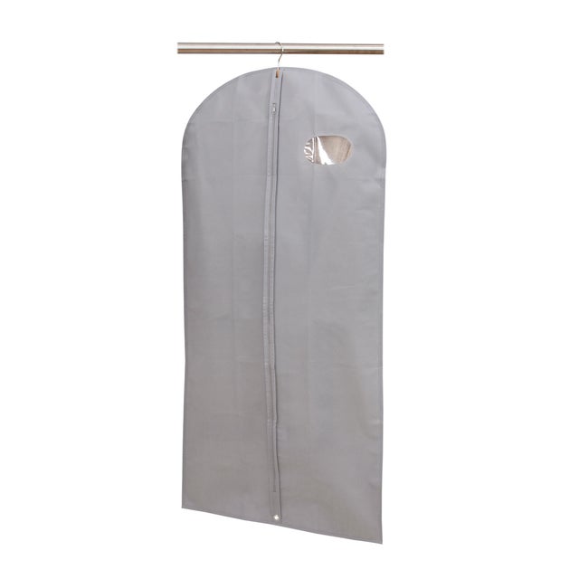 Housse pour vêtement SPACEO grise uni H.135 x l.60 cm