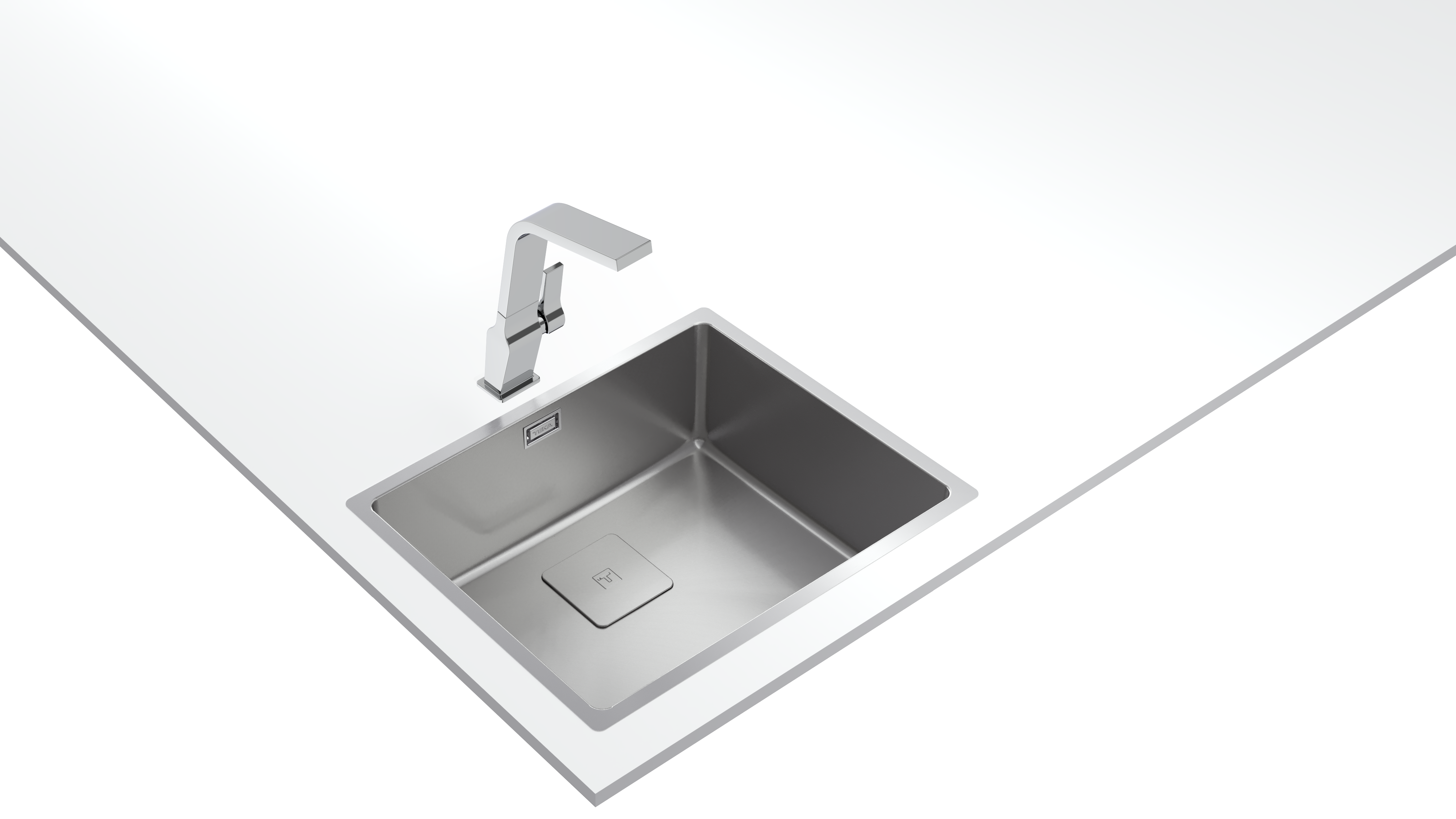 Evier à encastrer 1 cuve, Inox micro-structuré TOPLINEA PURECLEAN Gris - 5