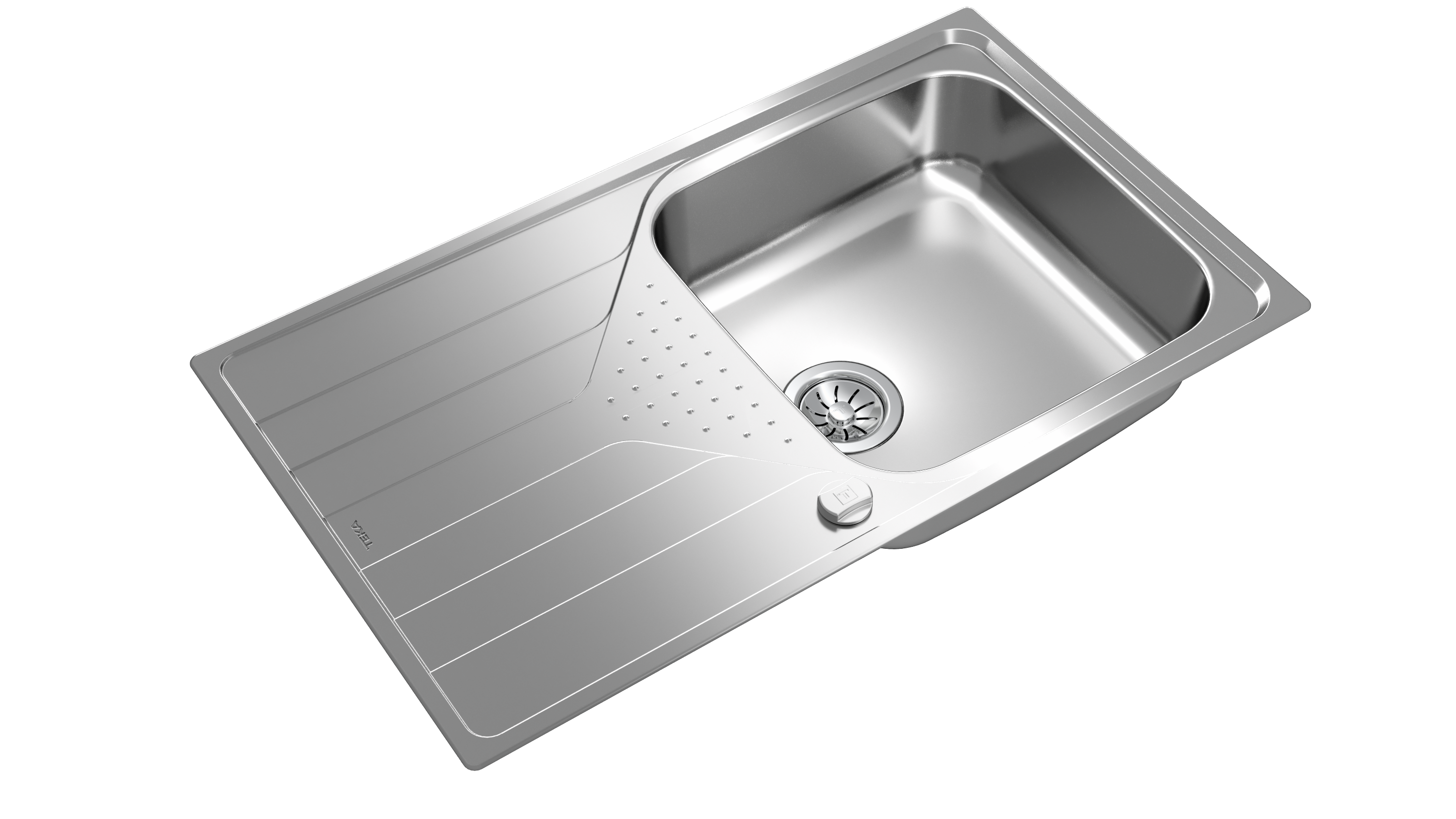 Evier à encastrer 1 grand bac Inox micro-structuré UNIVERSELLE Gris - 3