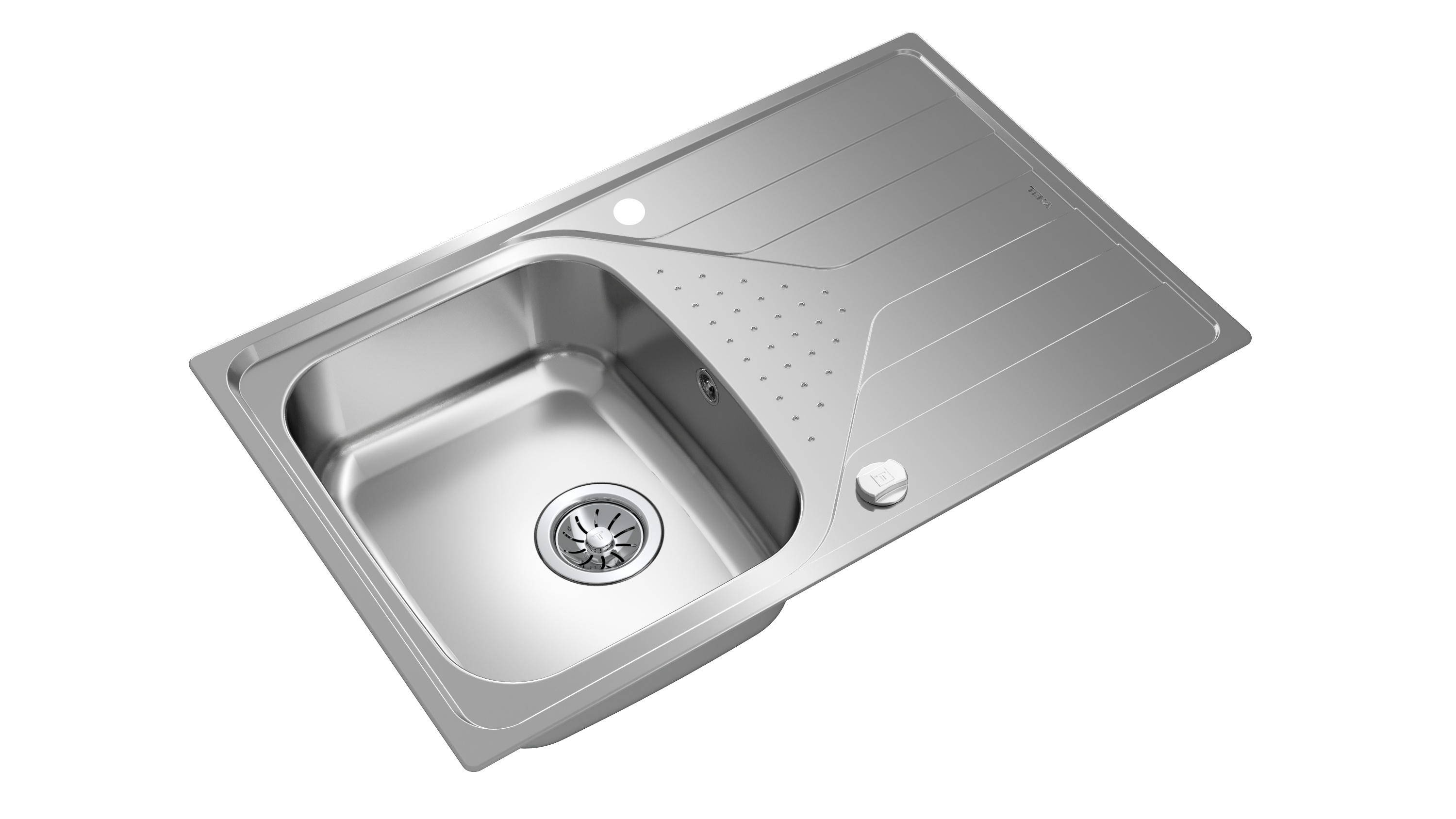 Evier à encastrer 1 bac avec égouttoir, Inox micro-structuré UNIVERSELLE Gris - 5