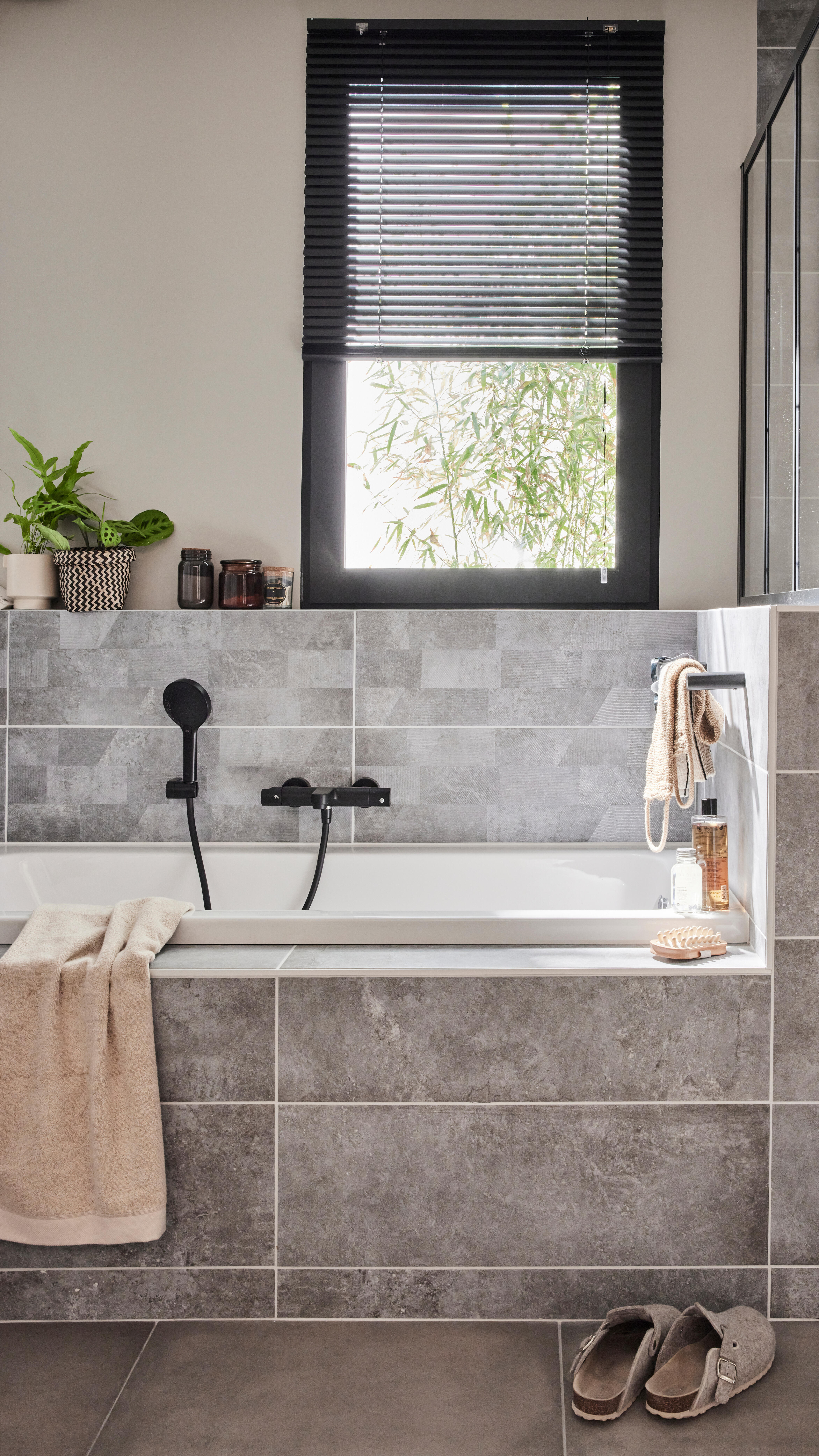 Alcachofa de ducha + flexo + soporte SENSEA Bora negro con 3 funciones - 3