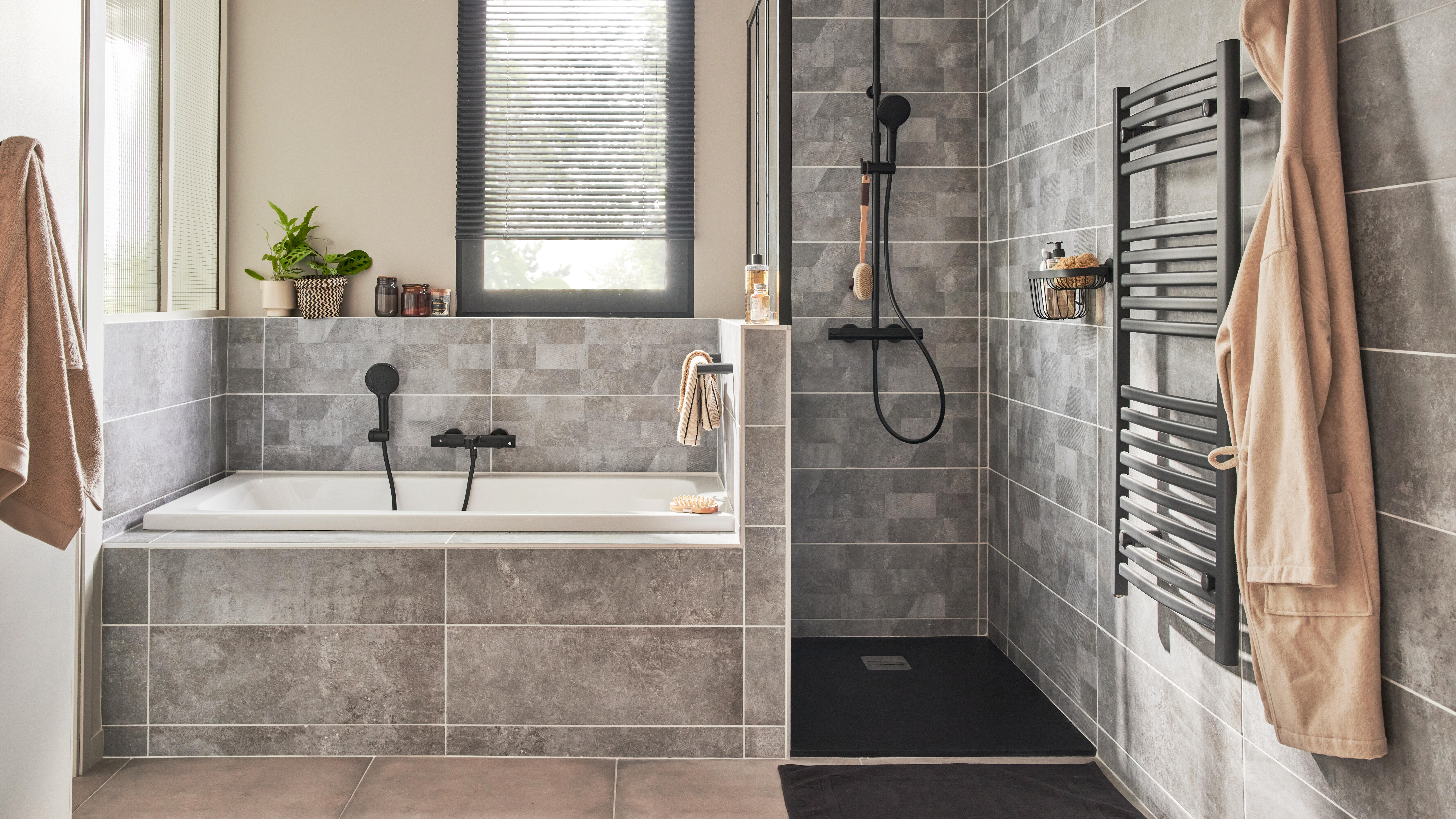 Alcachofa de ducha + flexo + soporte SENSEA Bora negro con 3 funciones - 2