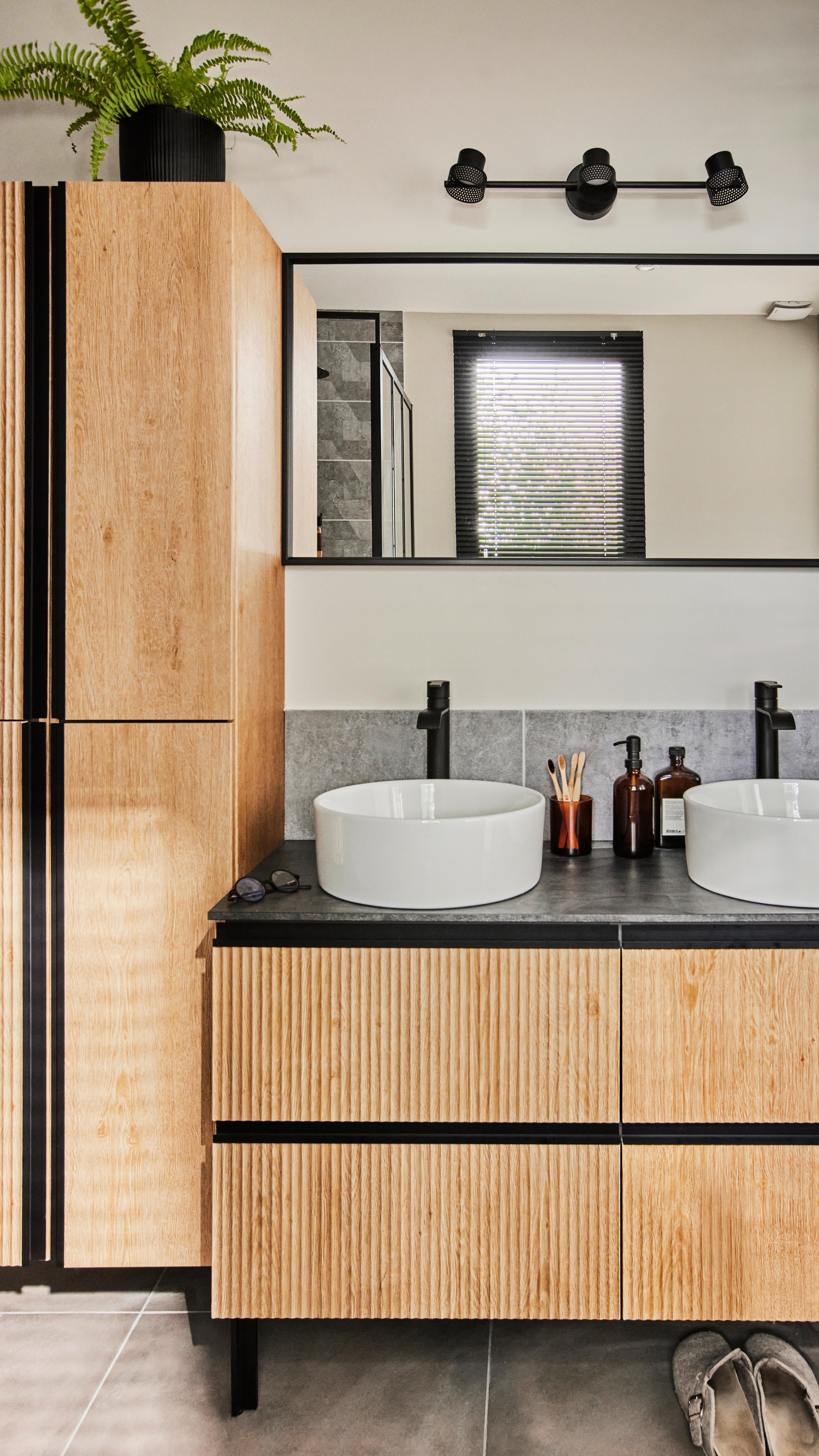 Specchio rettangolare nero 120 x 60 cm - 3