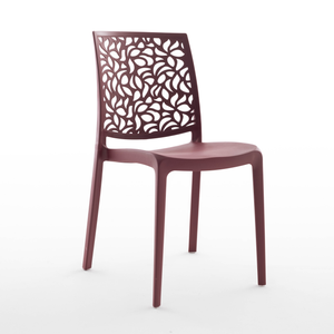 Sedia Monoblocco UP ON Nr.4 In Higlopp, Colore Cream Bianco Lucido - Impilabile Fino A 18 Pezzi, Per Interni Ed Esterni