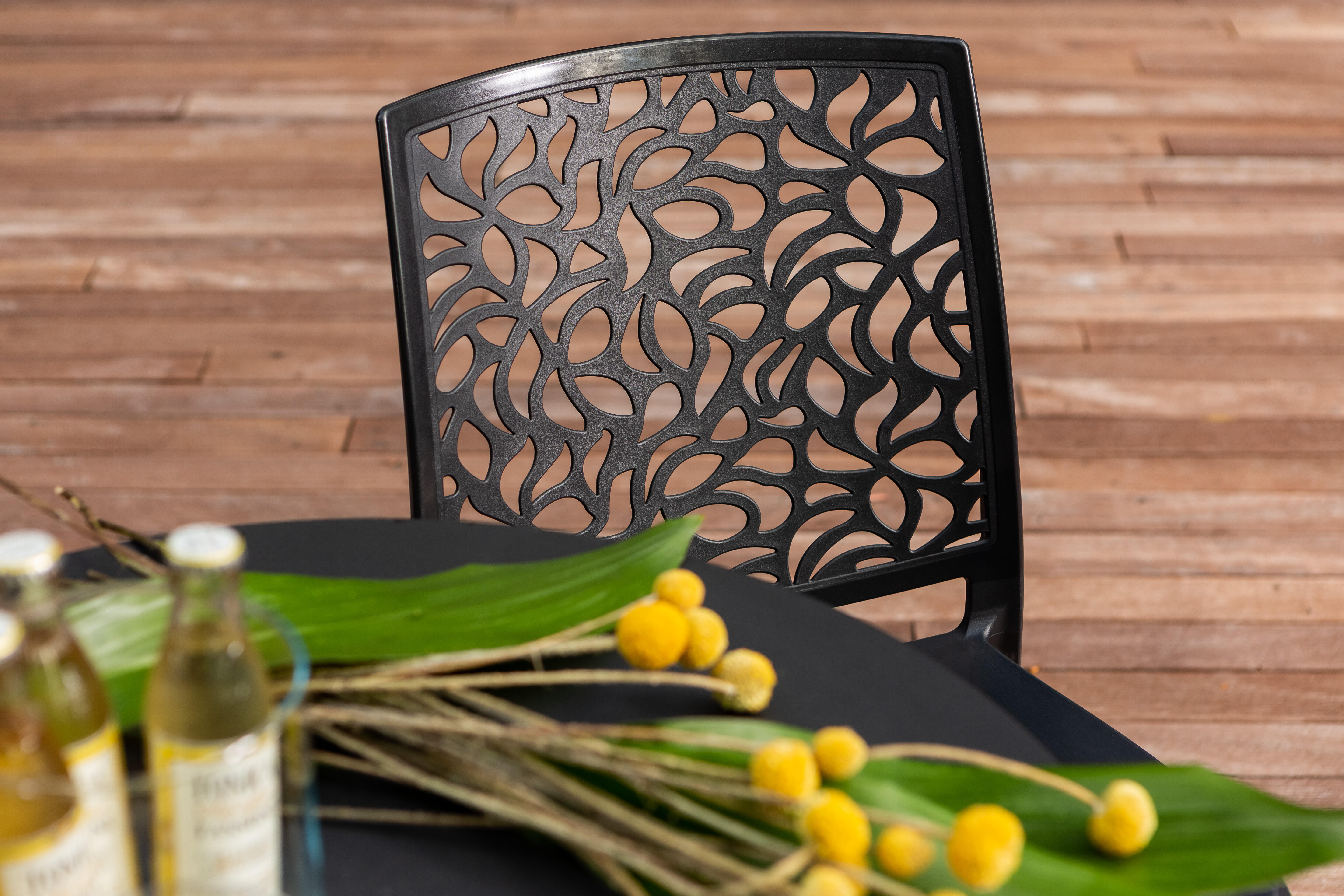 Set di 4 sedie da giardino in polipropilene antracite London Stone NEW GARDEN - 3