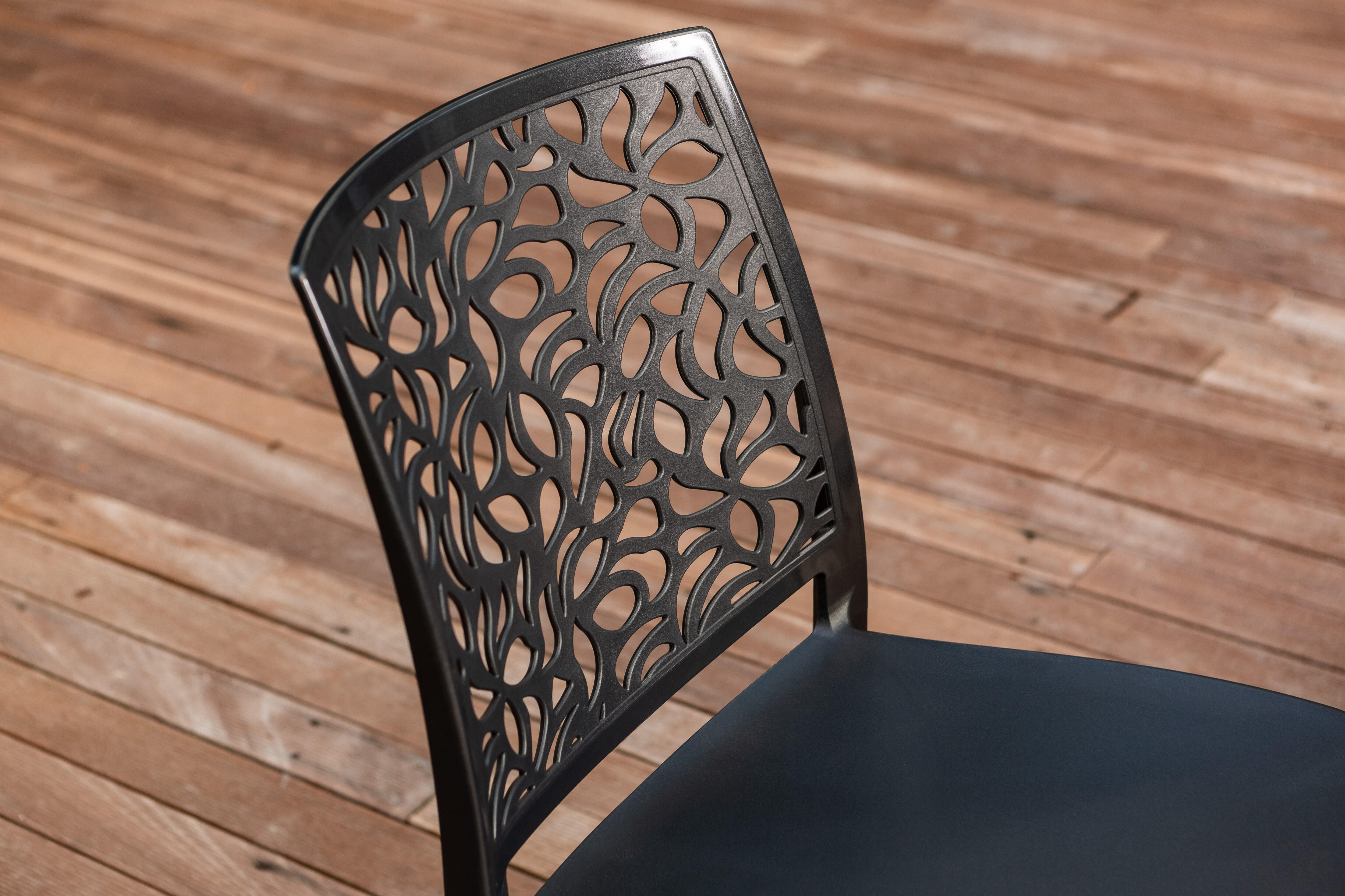 Set di 4 sedie da giardino in polipropilene antracite London Stone NEW GARDEN - 2